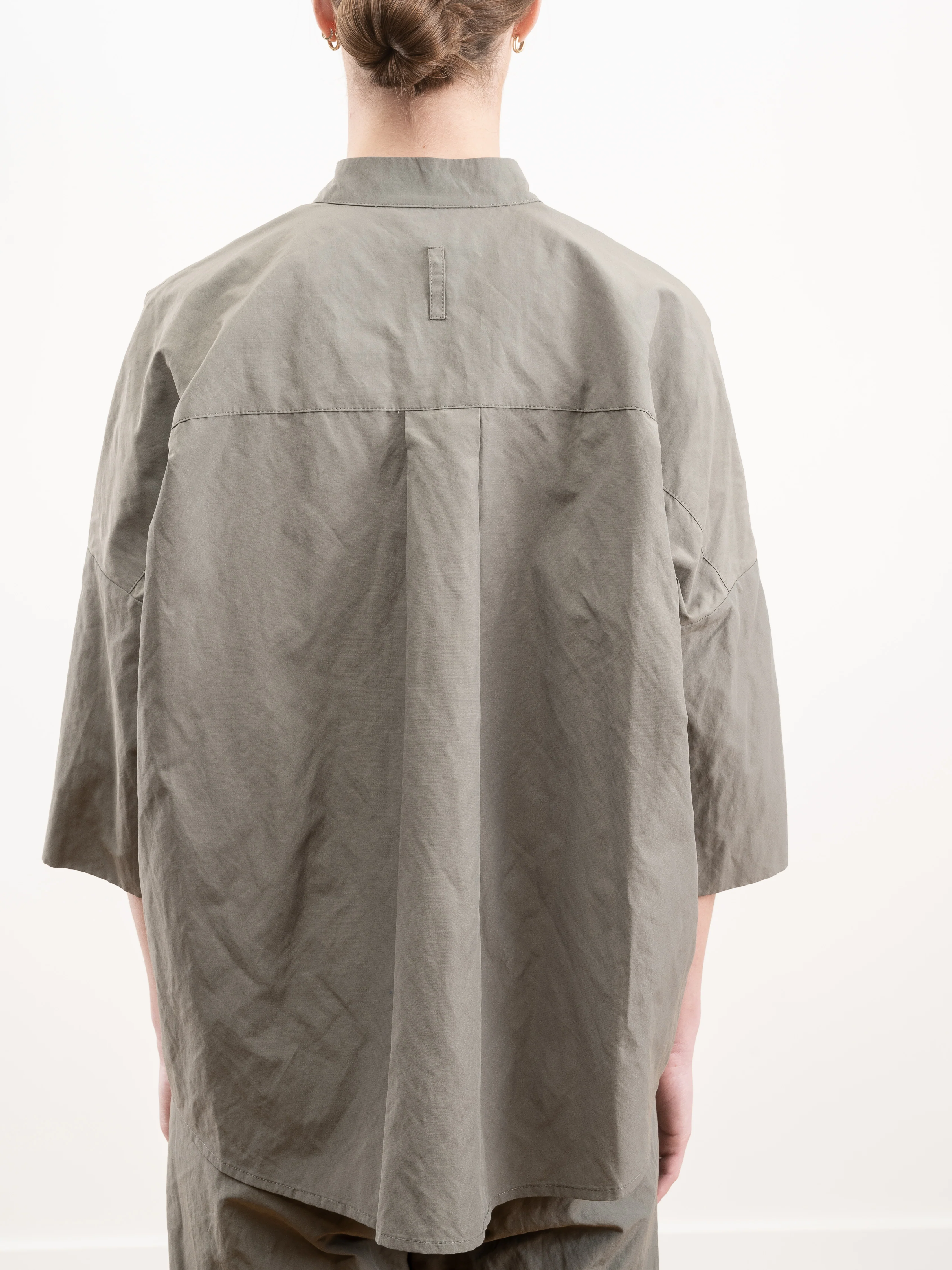 pleat hem kimono top - olive - Image 5