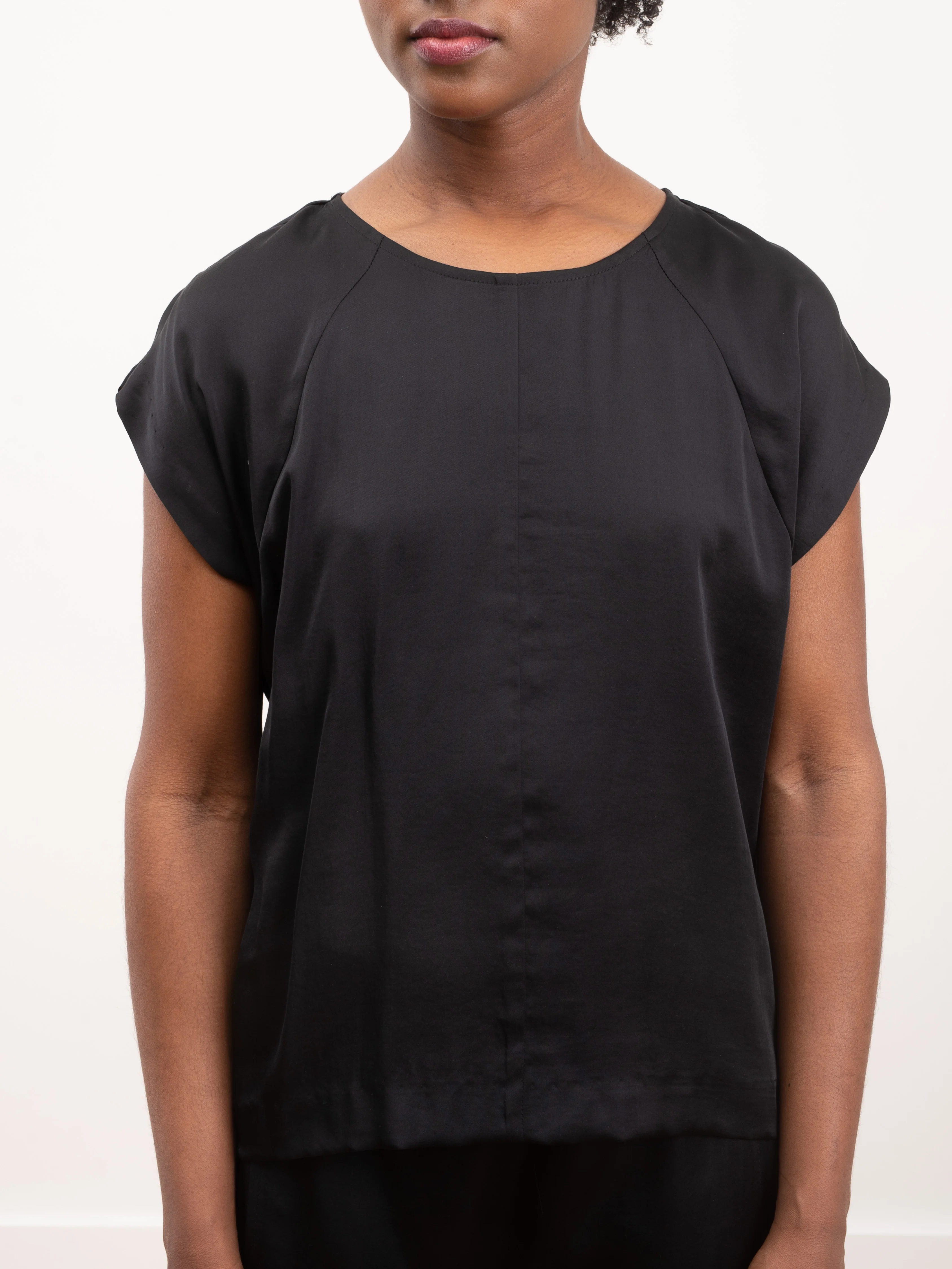 satin raglan tee - black - Image 2