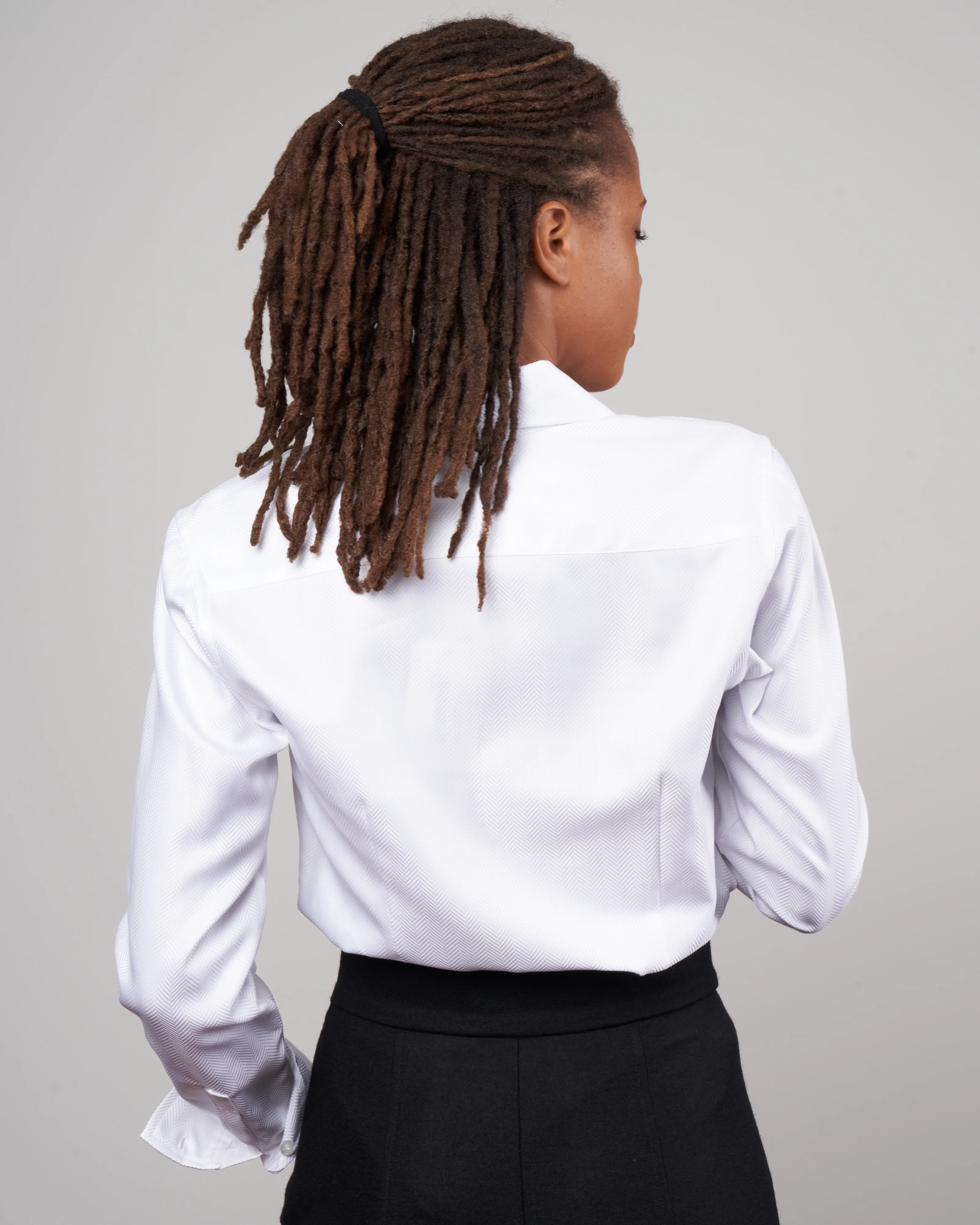 tailored ginna shirt - white herringbone - Image 3