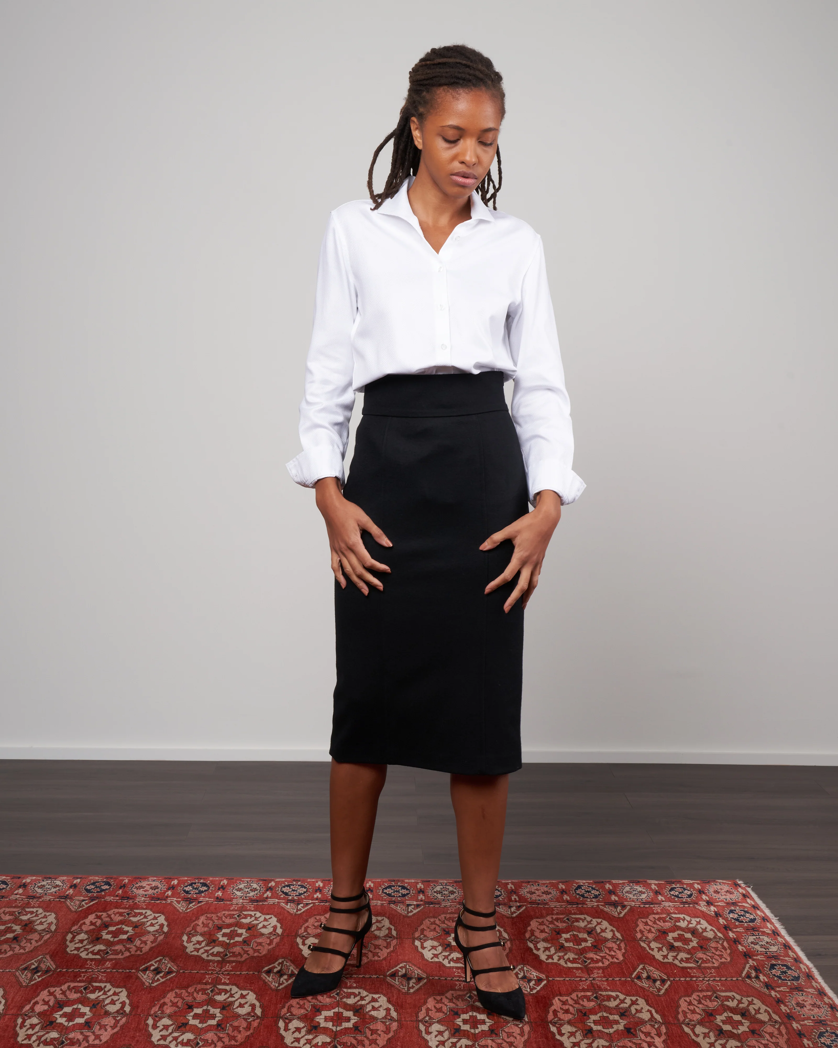 tailored ginna shirt - white herringbone - Image 5