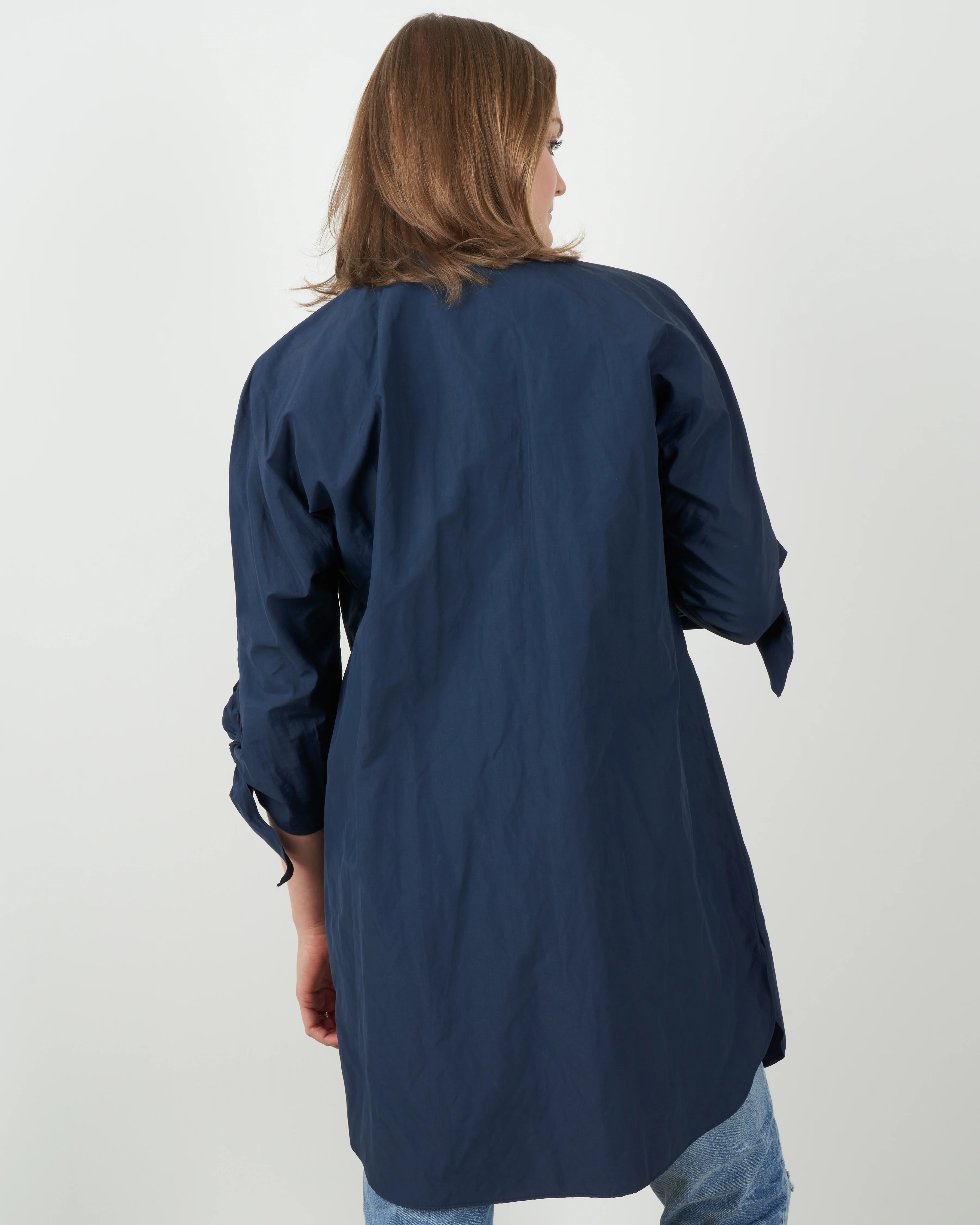 tie sleeve tunic - navy - Image 3