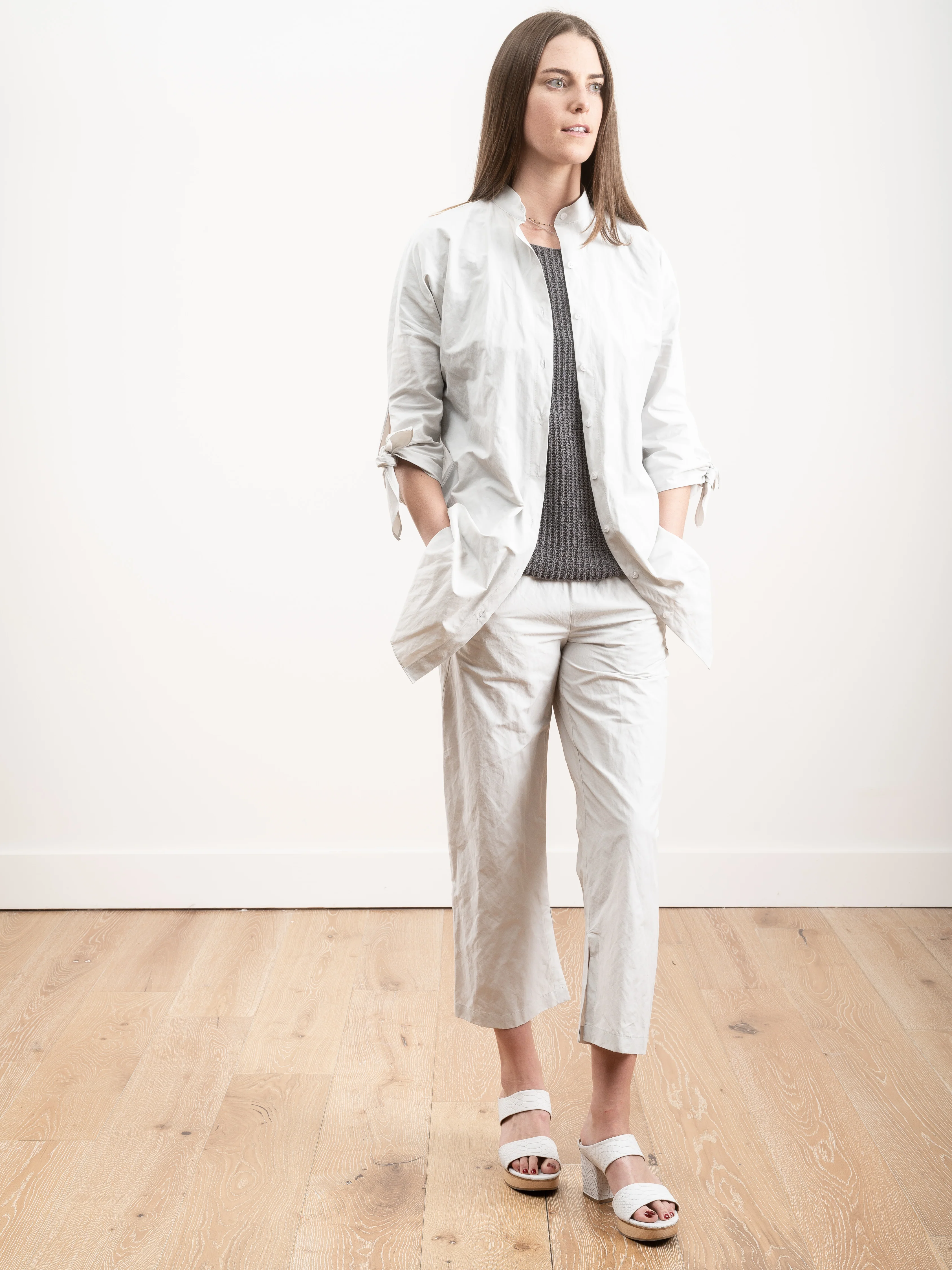 tie sleeve tunic - stone - Image 2