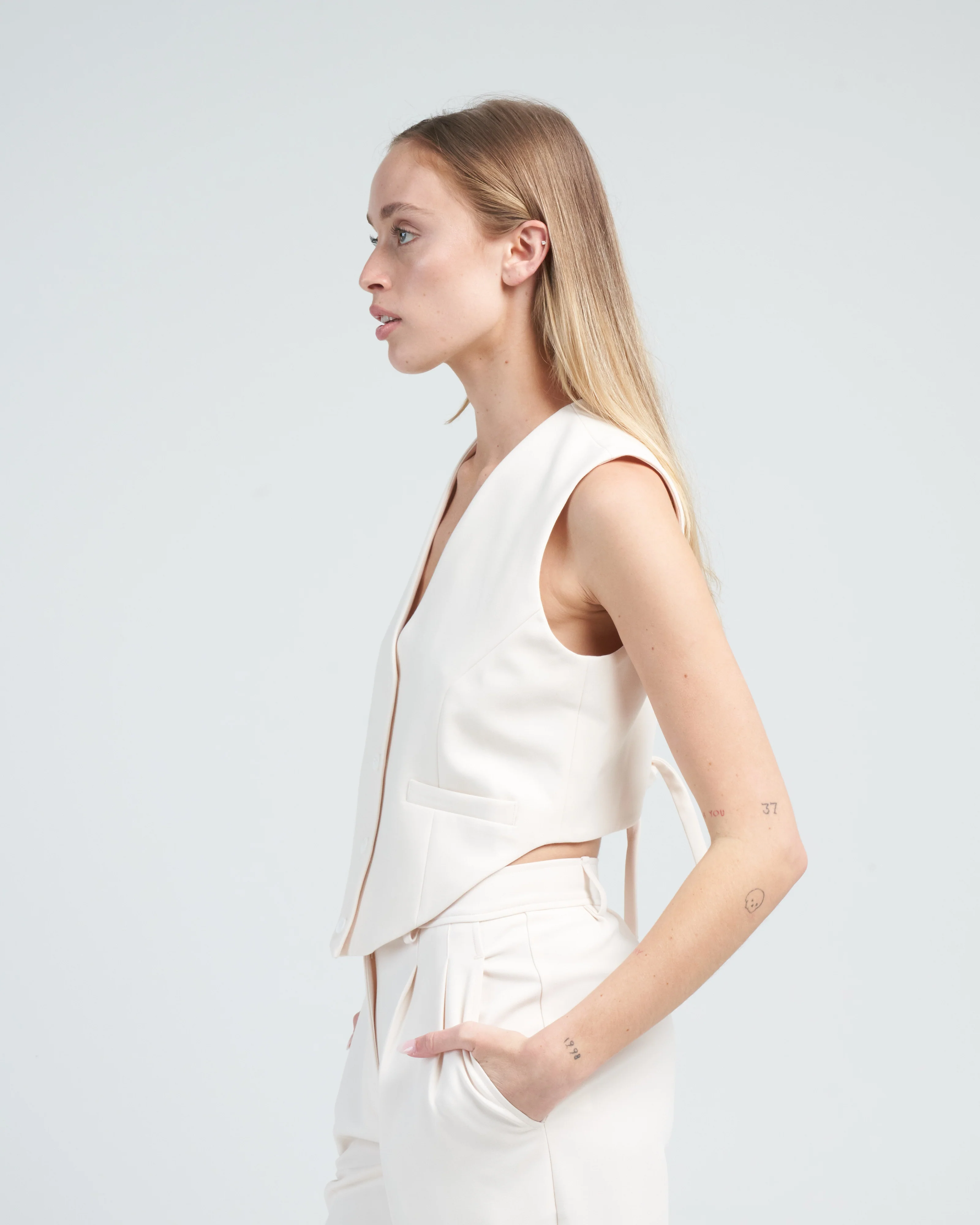 bodice suit vest - ecru - Image 4