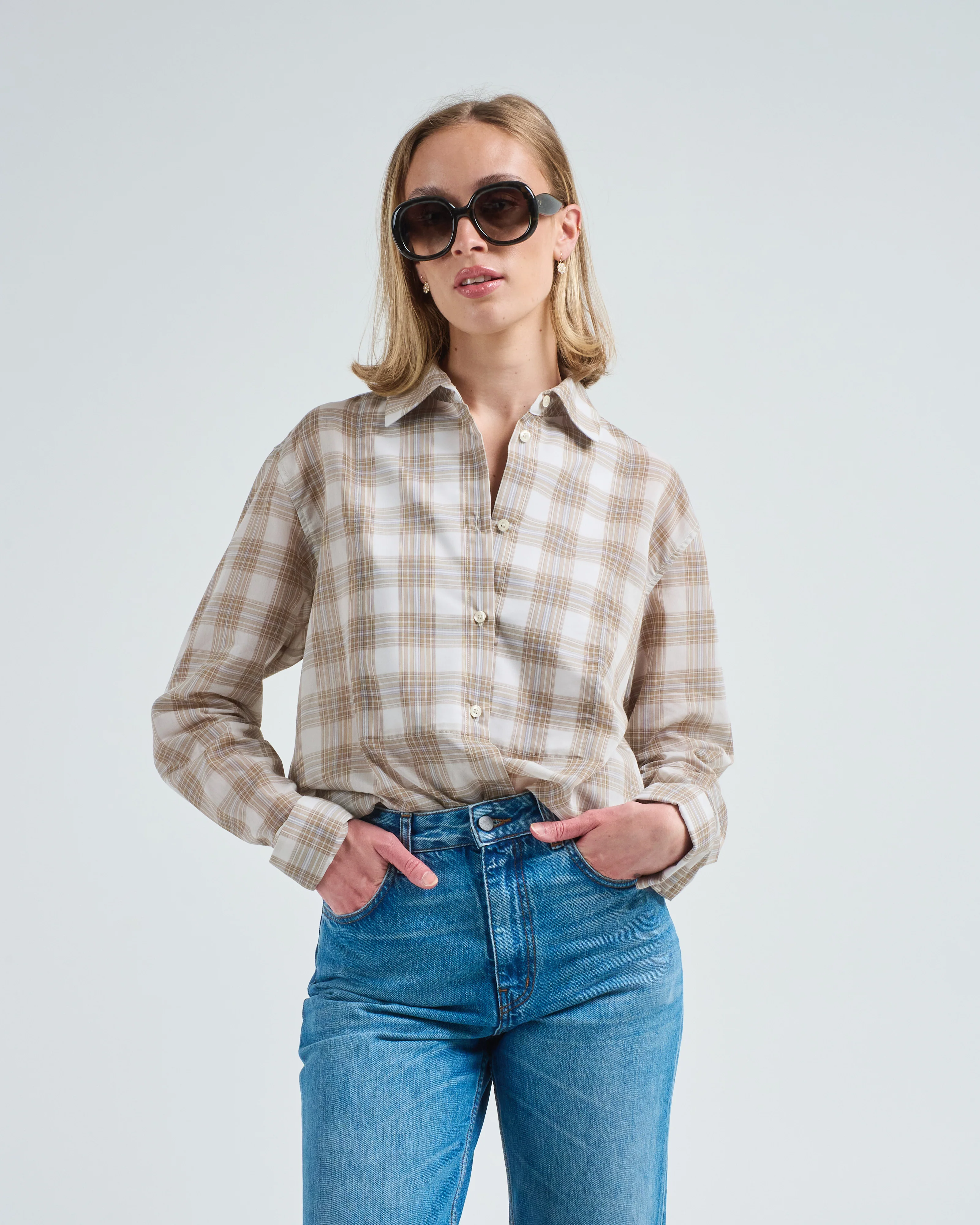 chloe bib button down