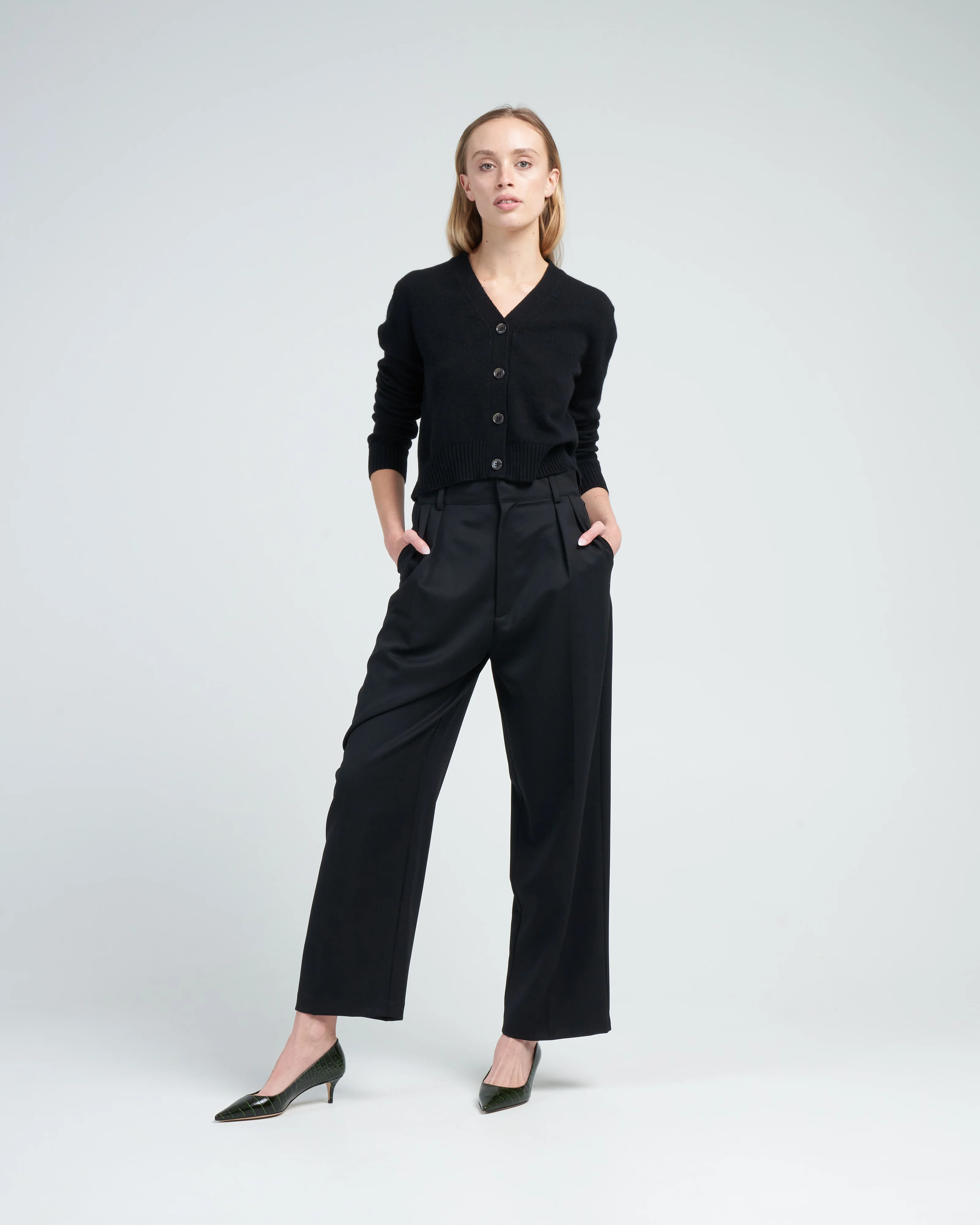 houghton pleated trouser - black - Image 2