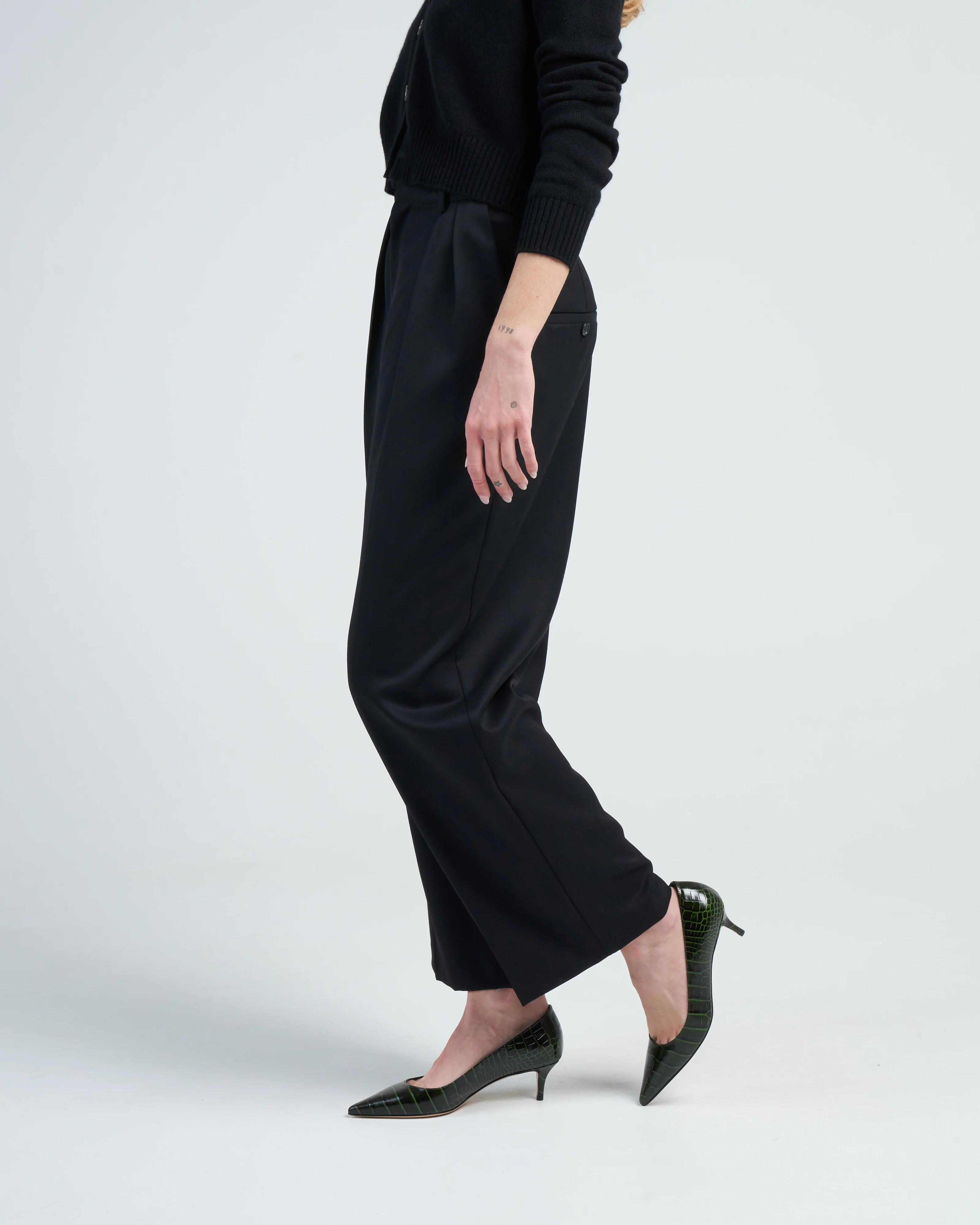 houghton pleated trouser - black - Image 3