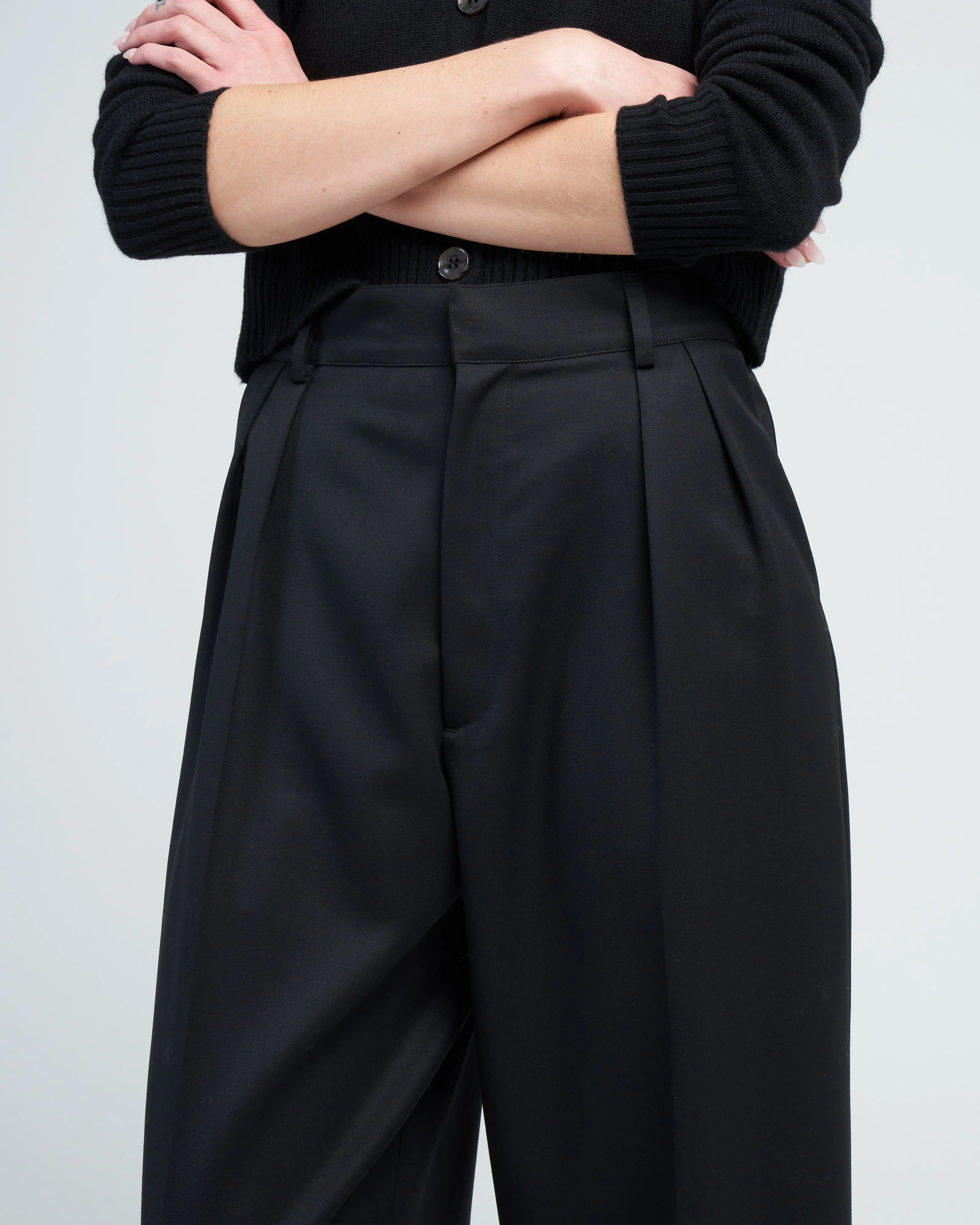 houghton pleated trouser - black - Image 5