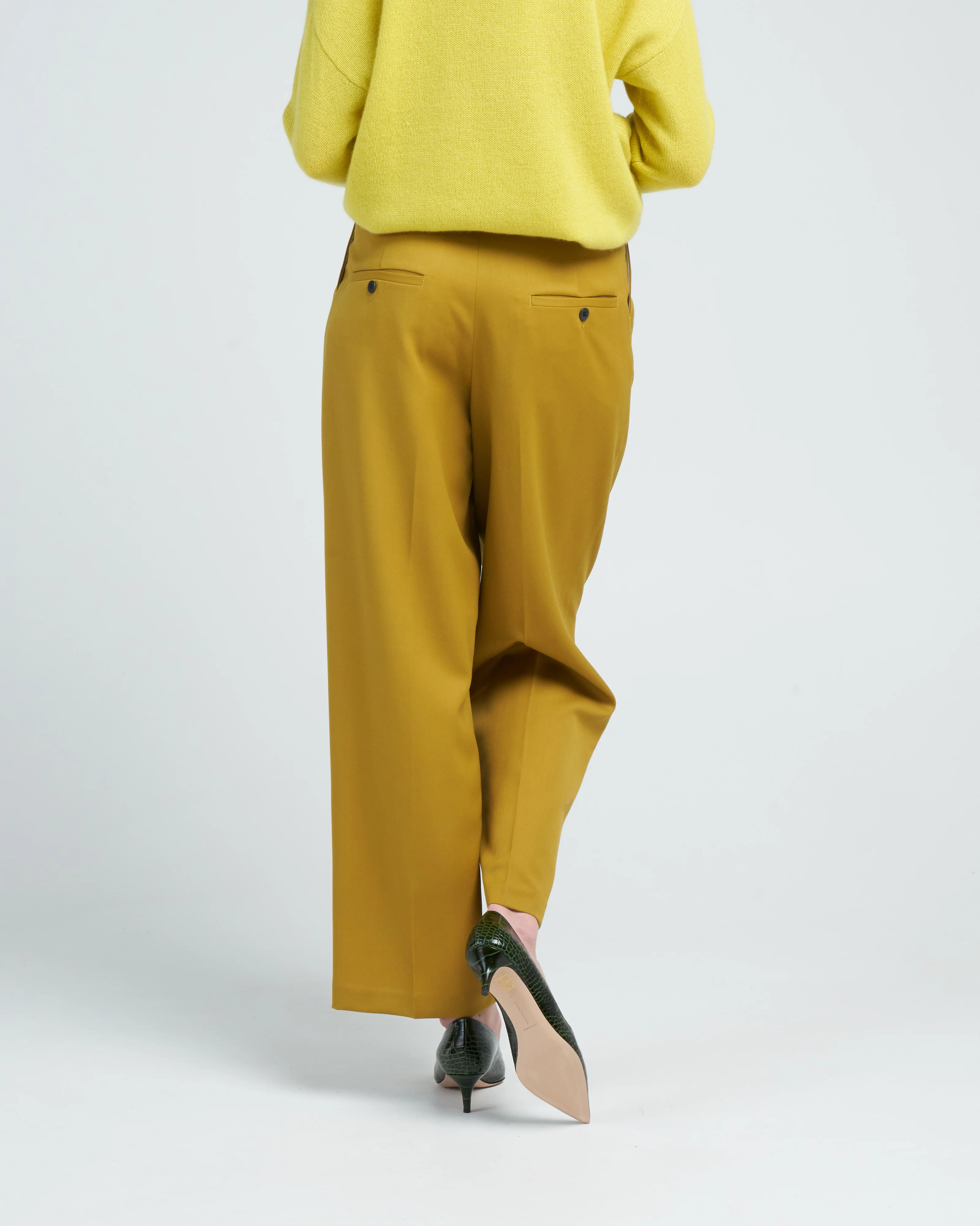 houghton pleated trouser - chartreuse - Image 4
