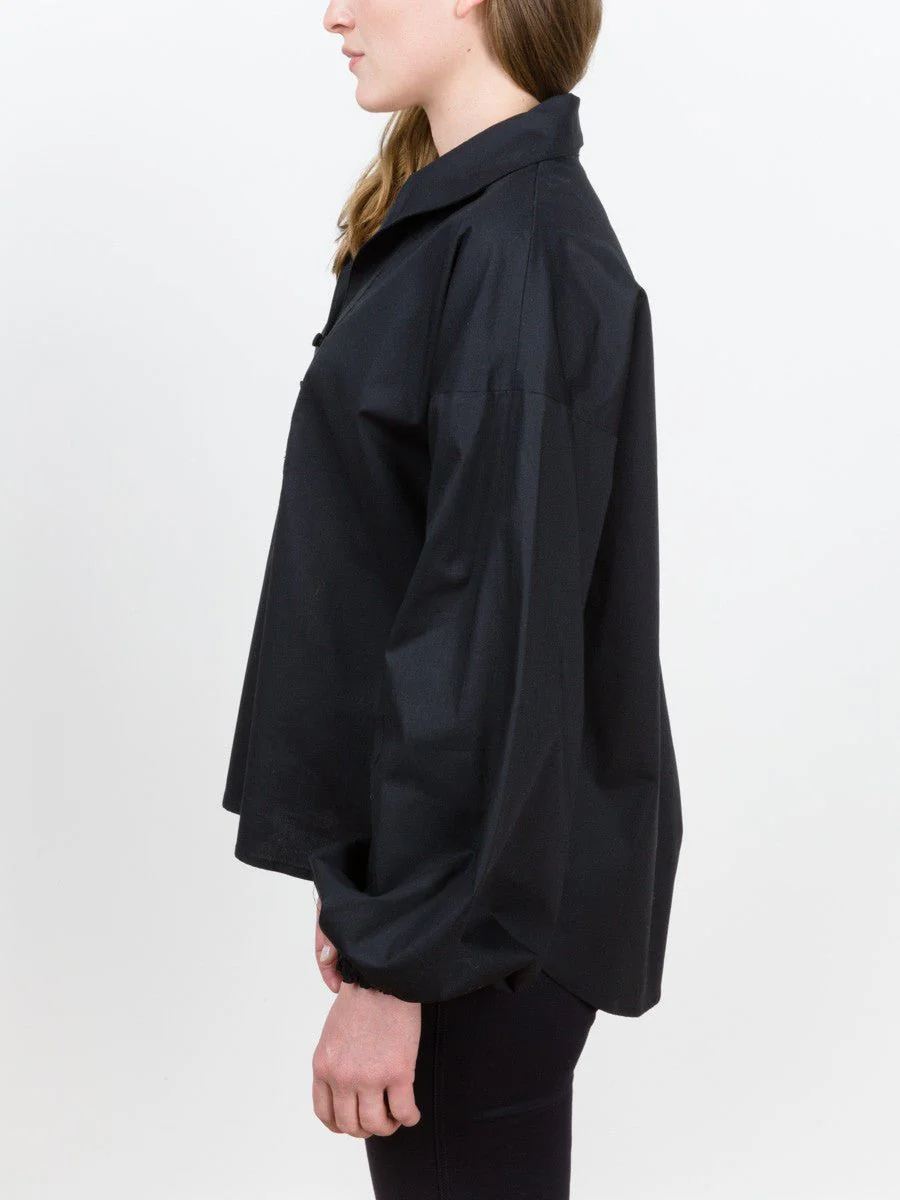 balloon sleeve blouse - black - Image 3