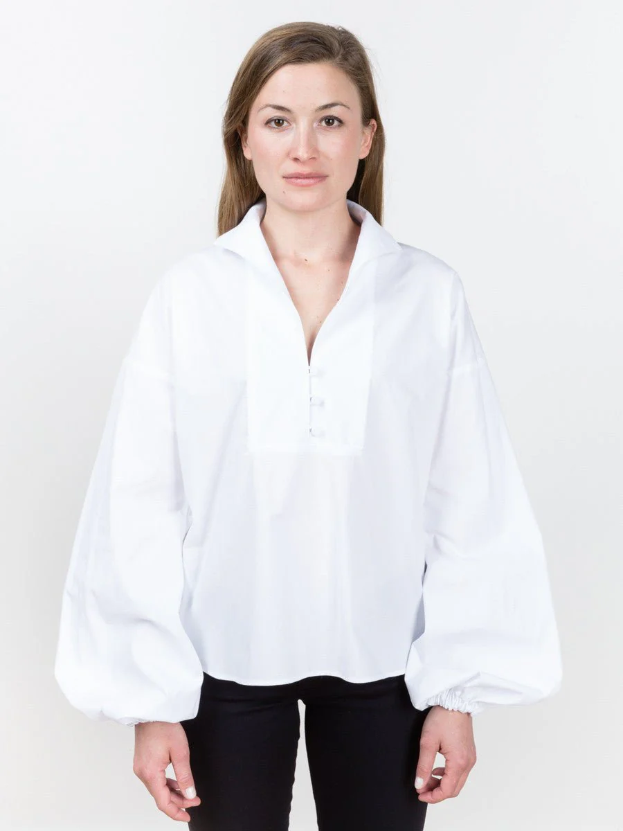 balloon sleeve blouse - white - Image 2