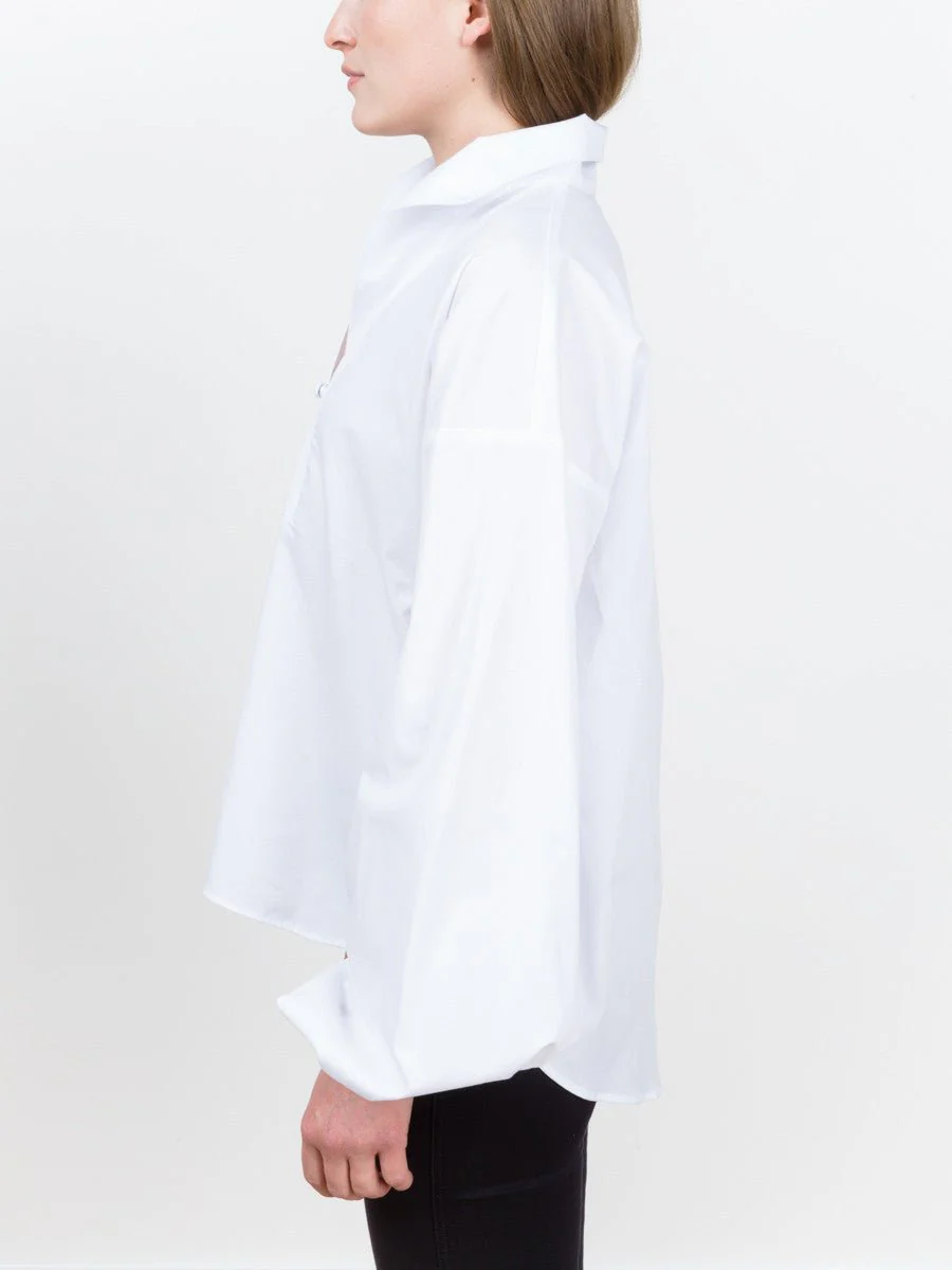 balloon sleeve blouse - white - Image 3