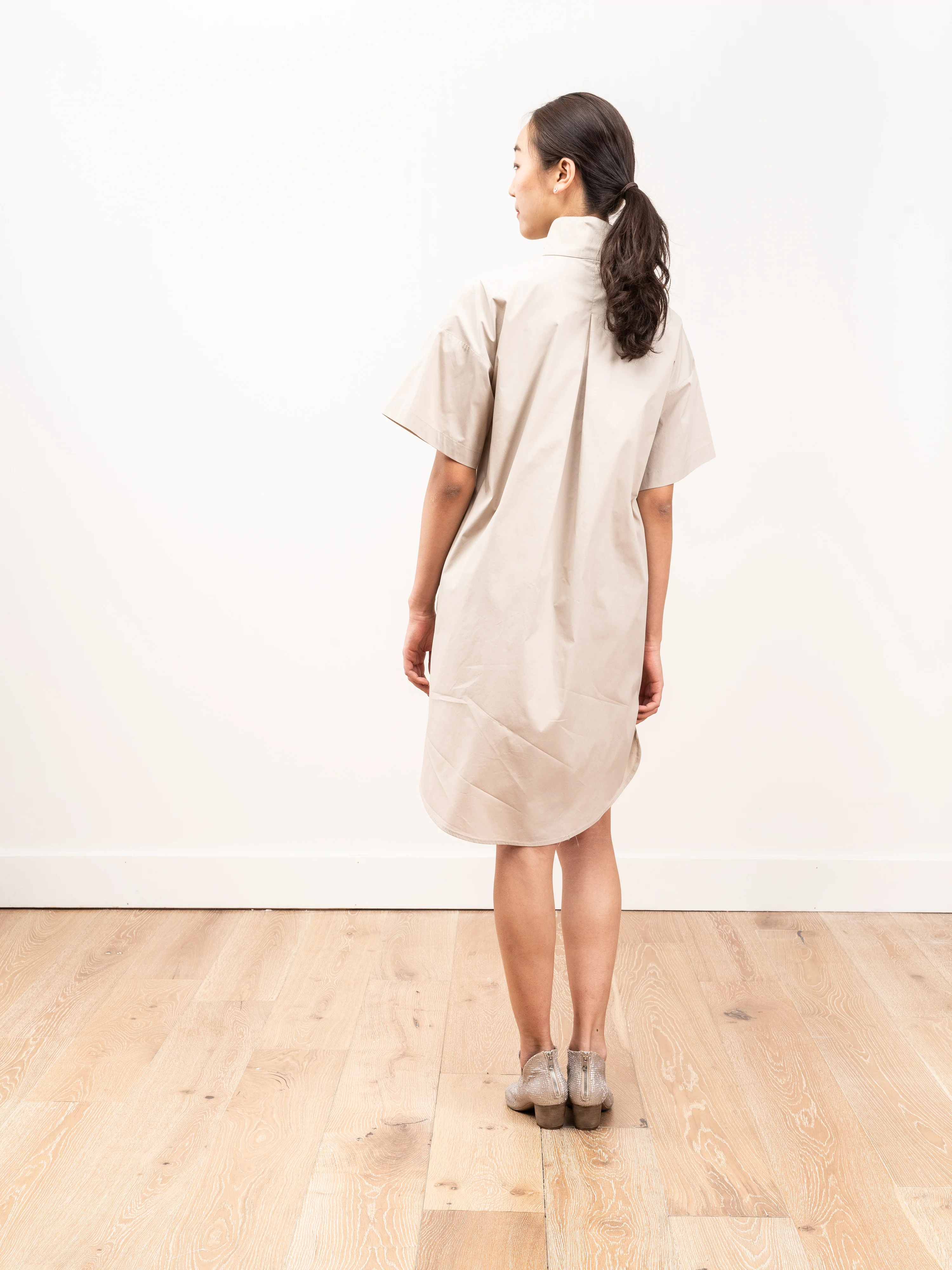 mockneck tunic dress - clay poplin - Image 3