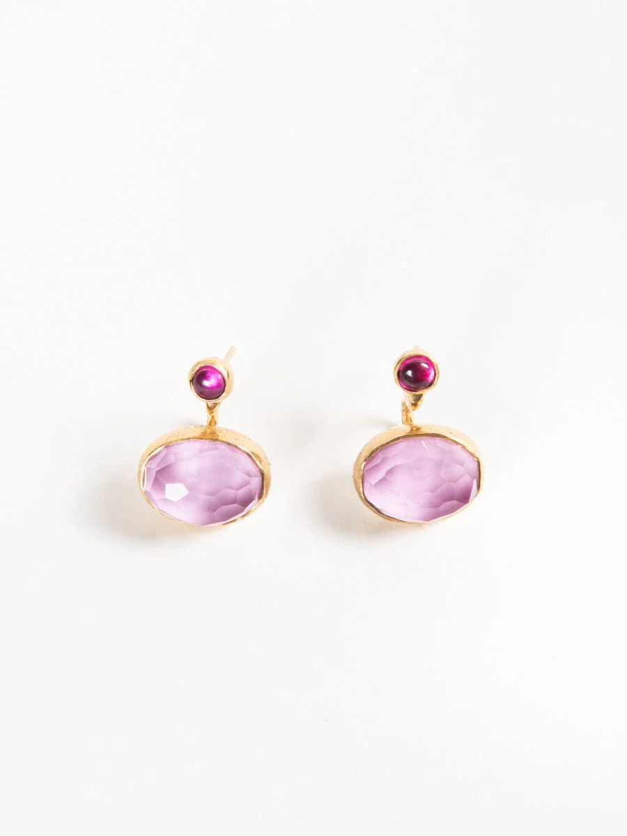 double ruby earrings