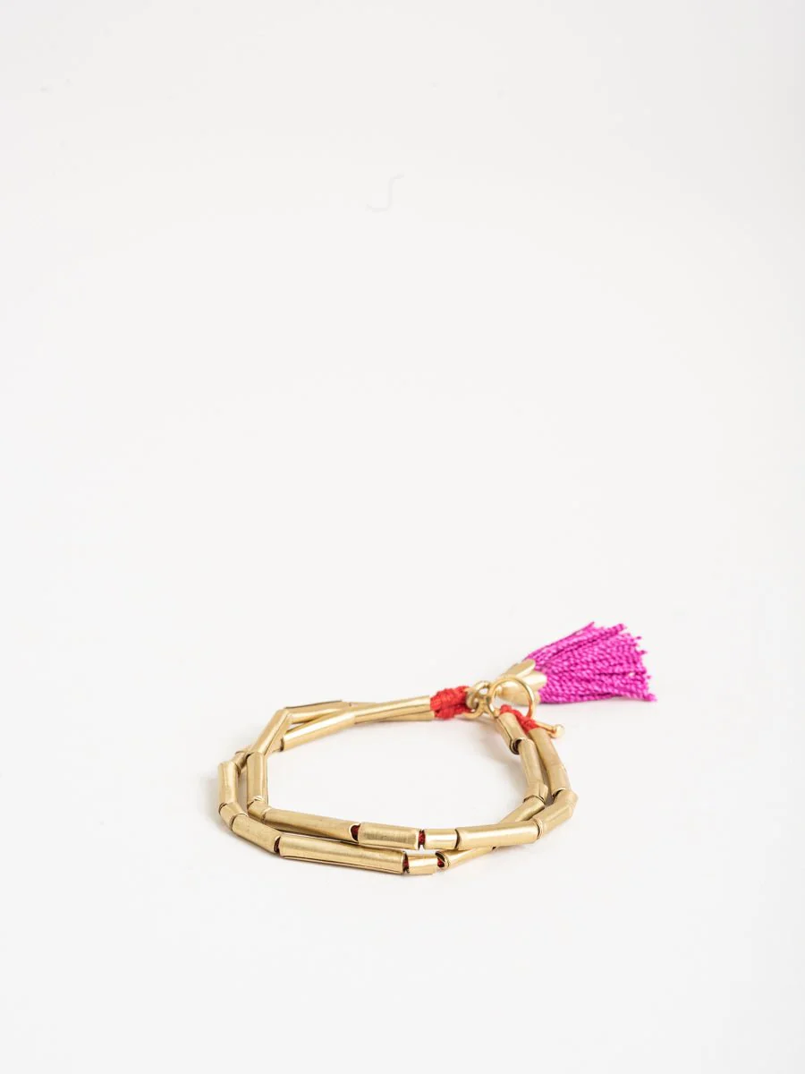 fuschia tassel bracelet - Image 2