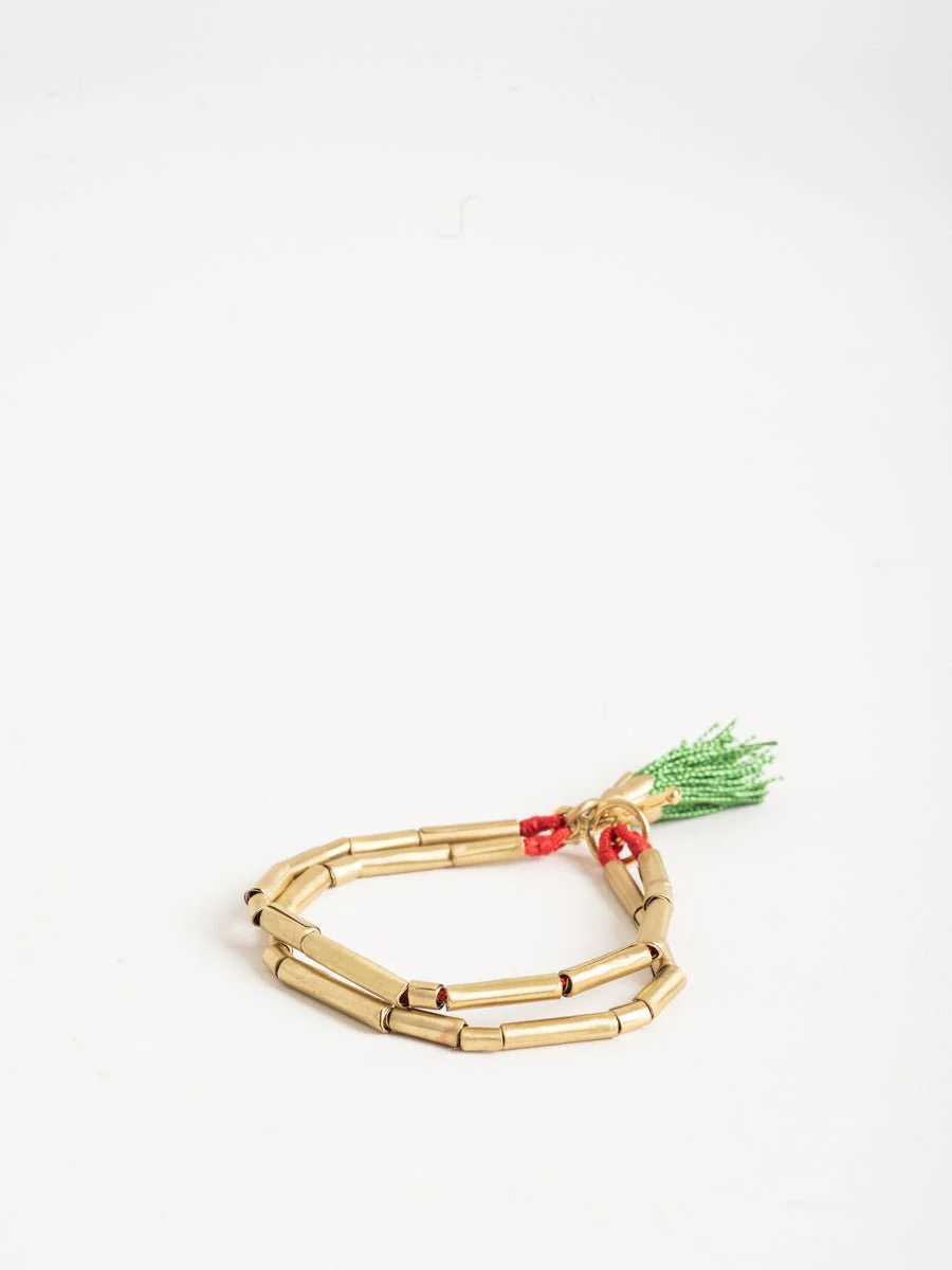 green tassel bracelet - Image 2