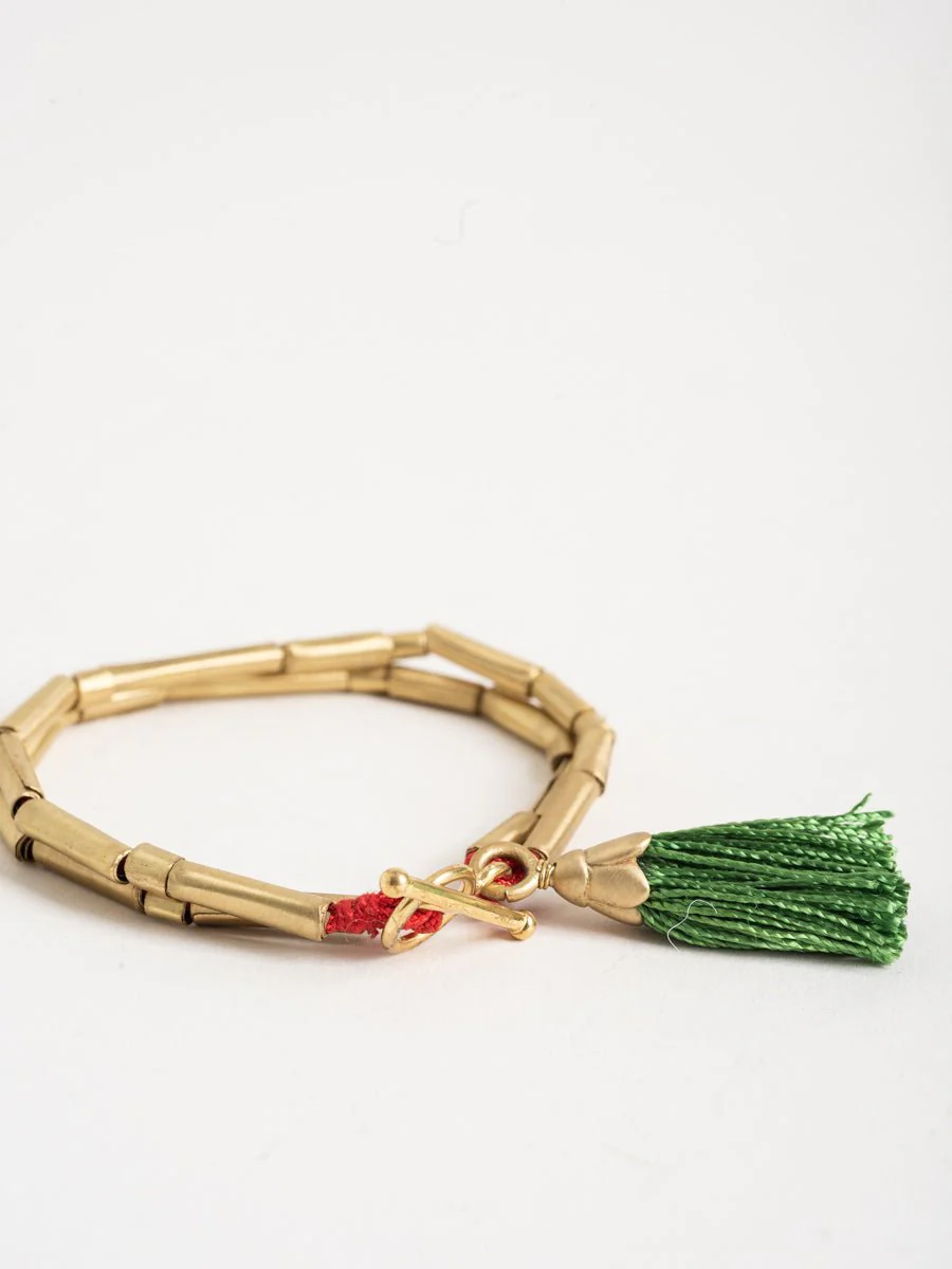 green tassel bracelet - Image 3
