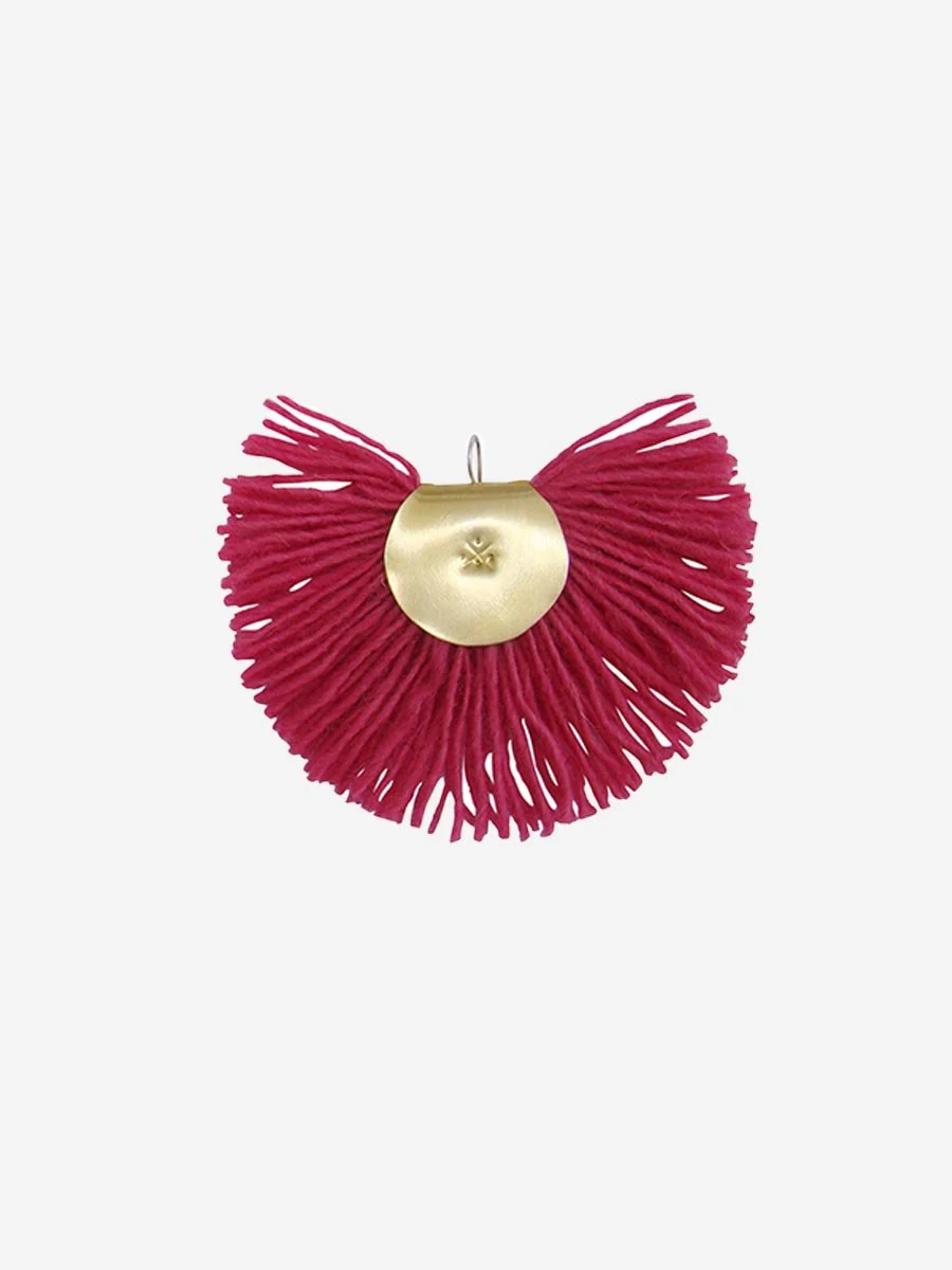 pink hand fan earrings - Image 2