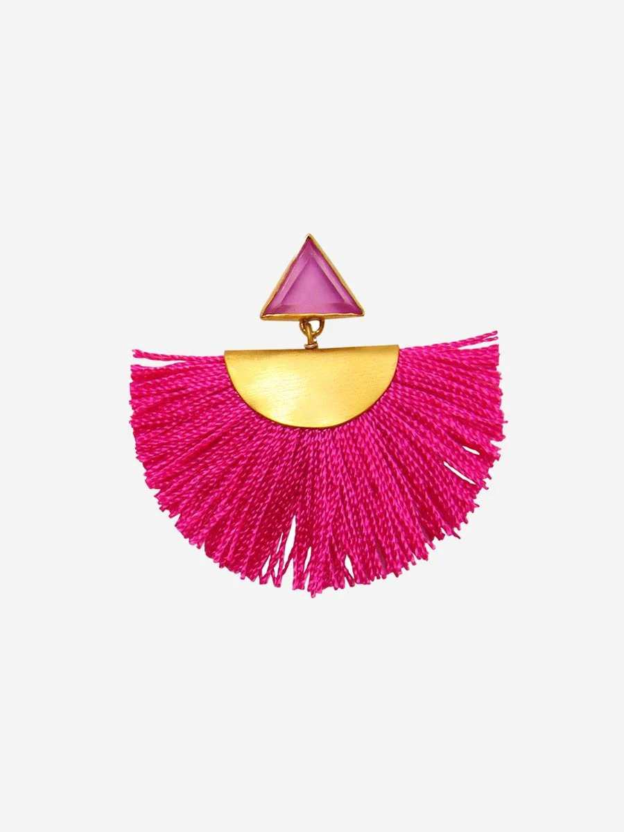 pink mini fan earrings - Image 2