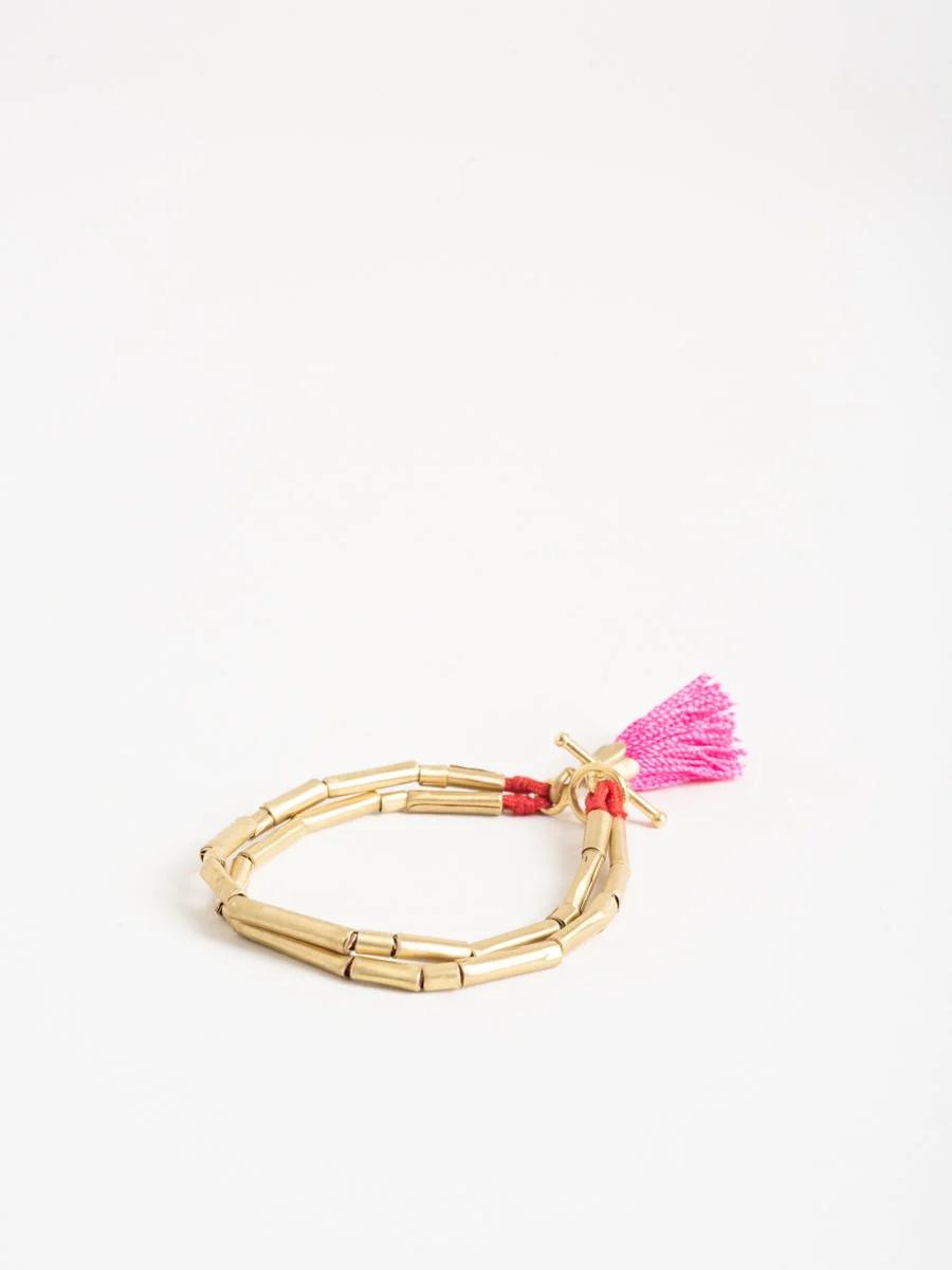 pink tassel bracelet - Image 2