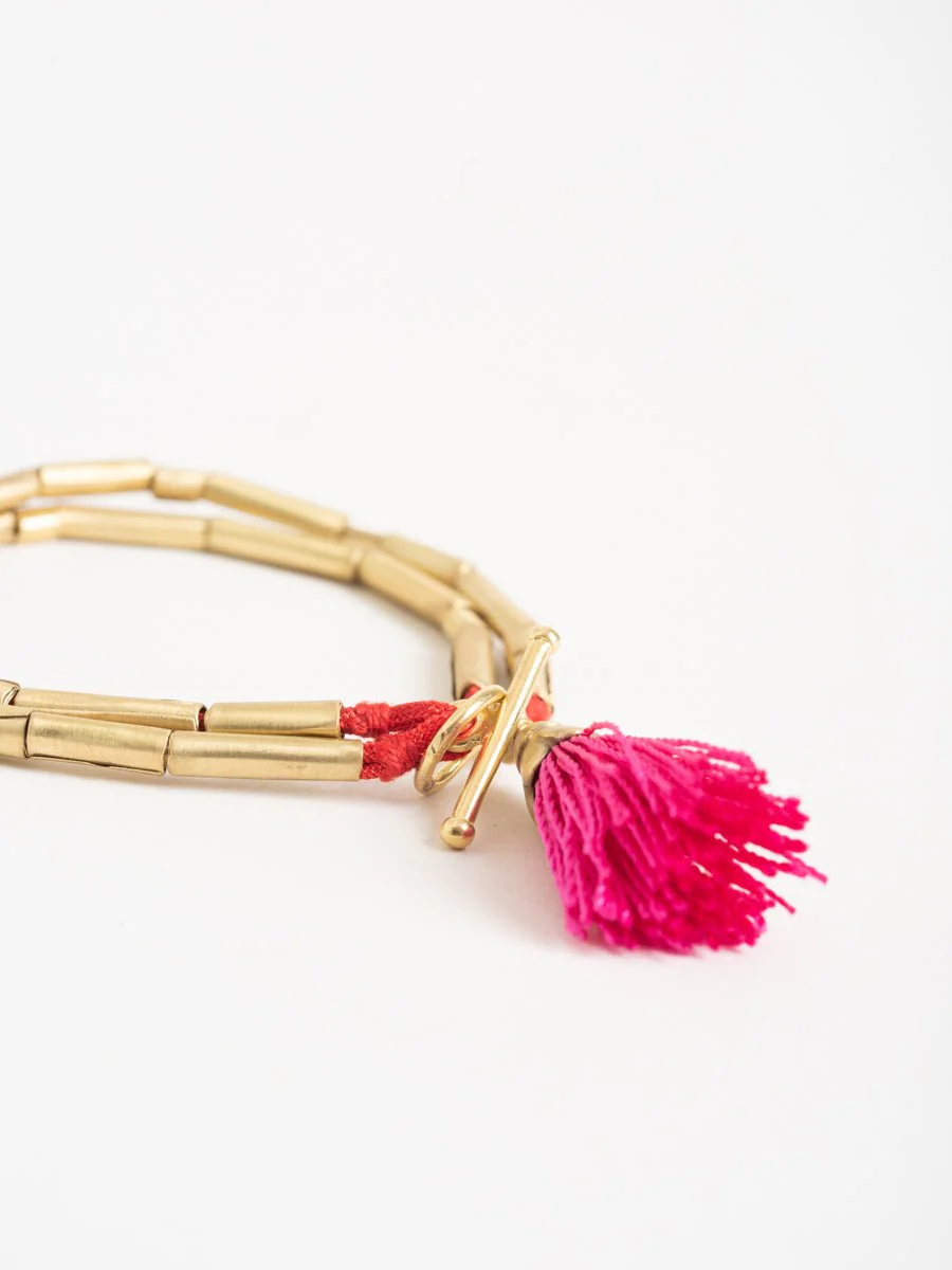 pink tassel bracelet - Image 3