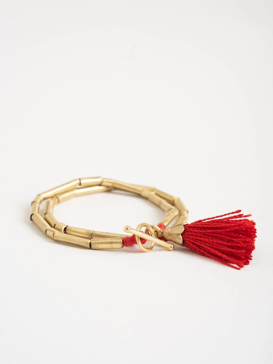 red tassel bracelet - Image 3