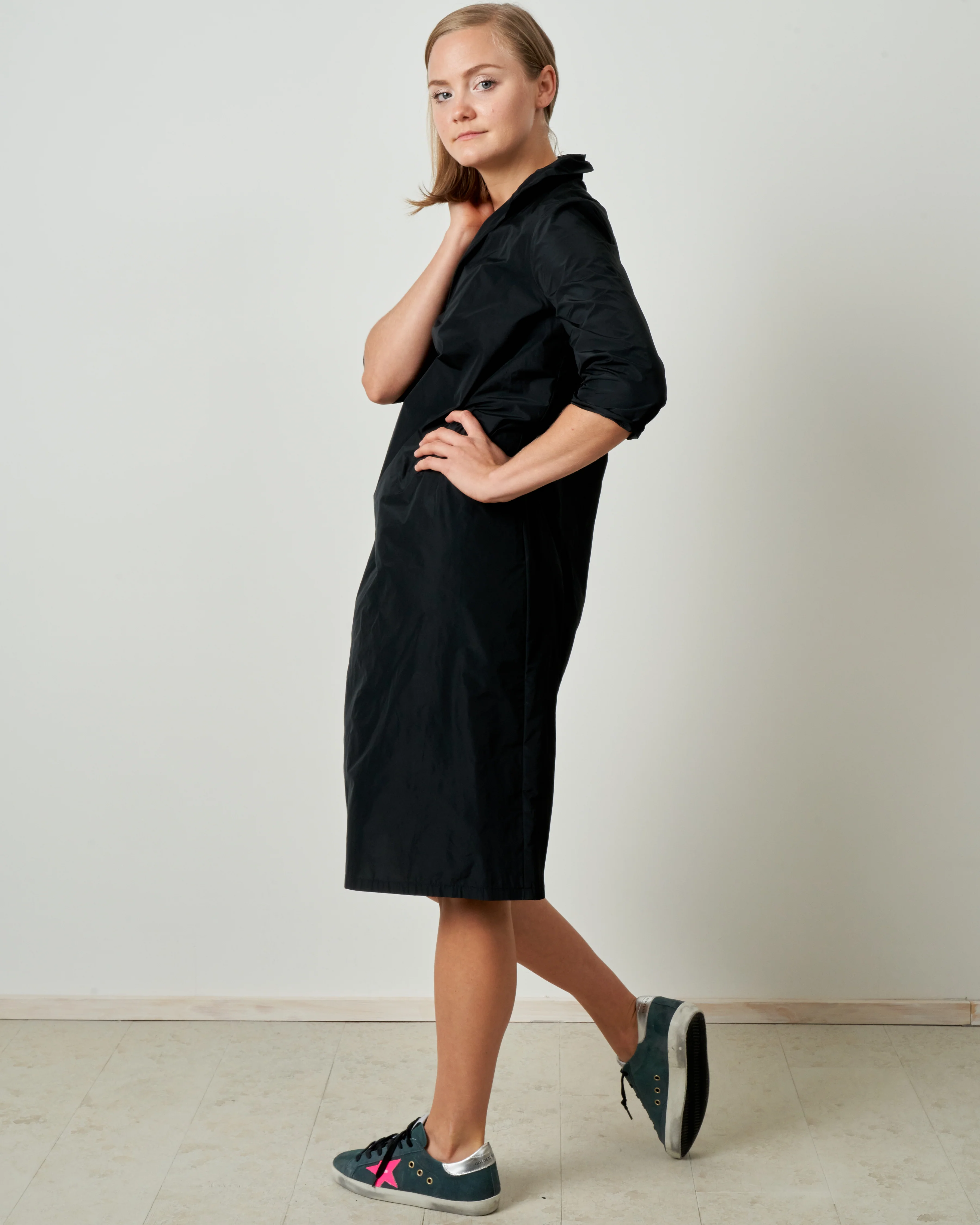 3/4 sleeve dress - black - Image 2