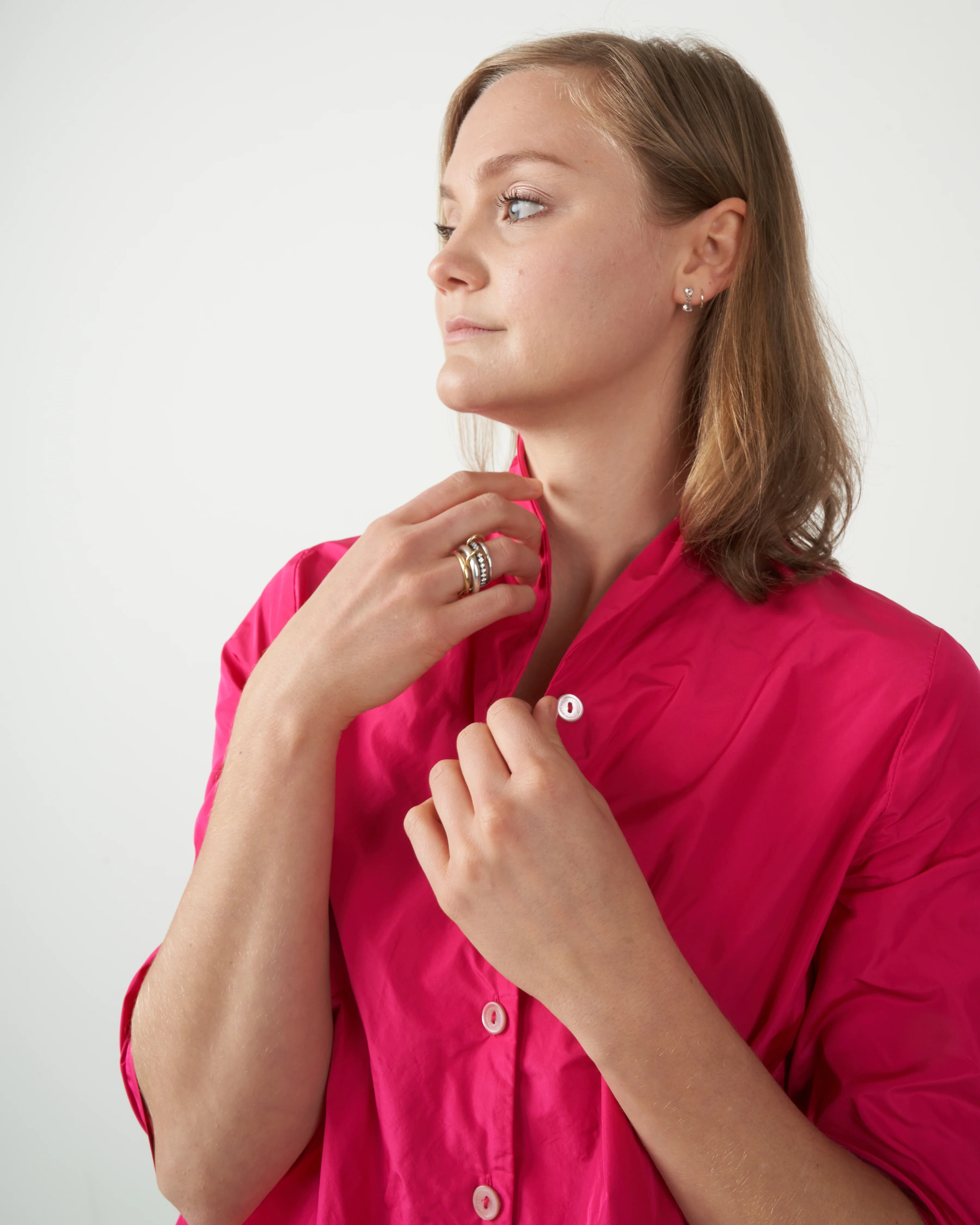 3/4 slv a-line blouse - pink - Image 4