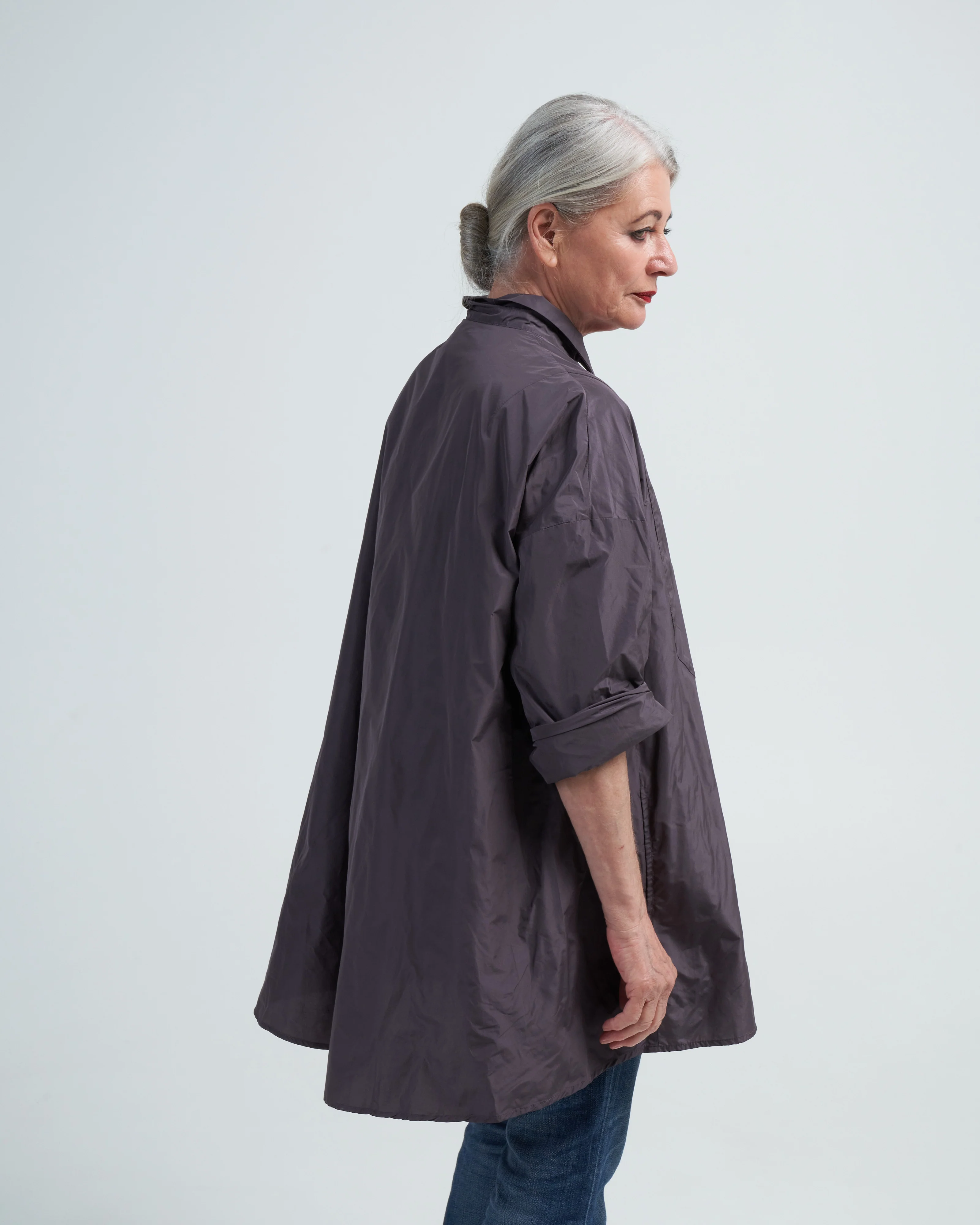 blouse loose - dark mauve - Image 4