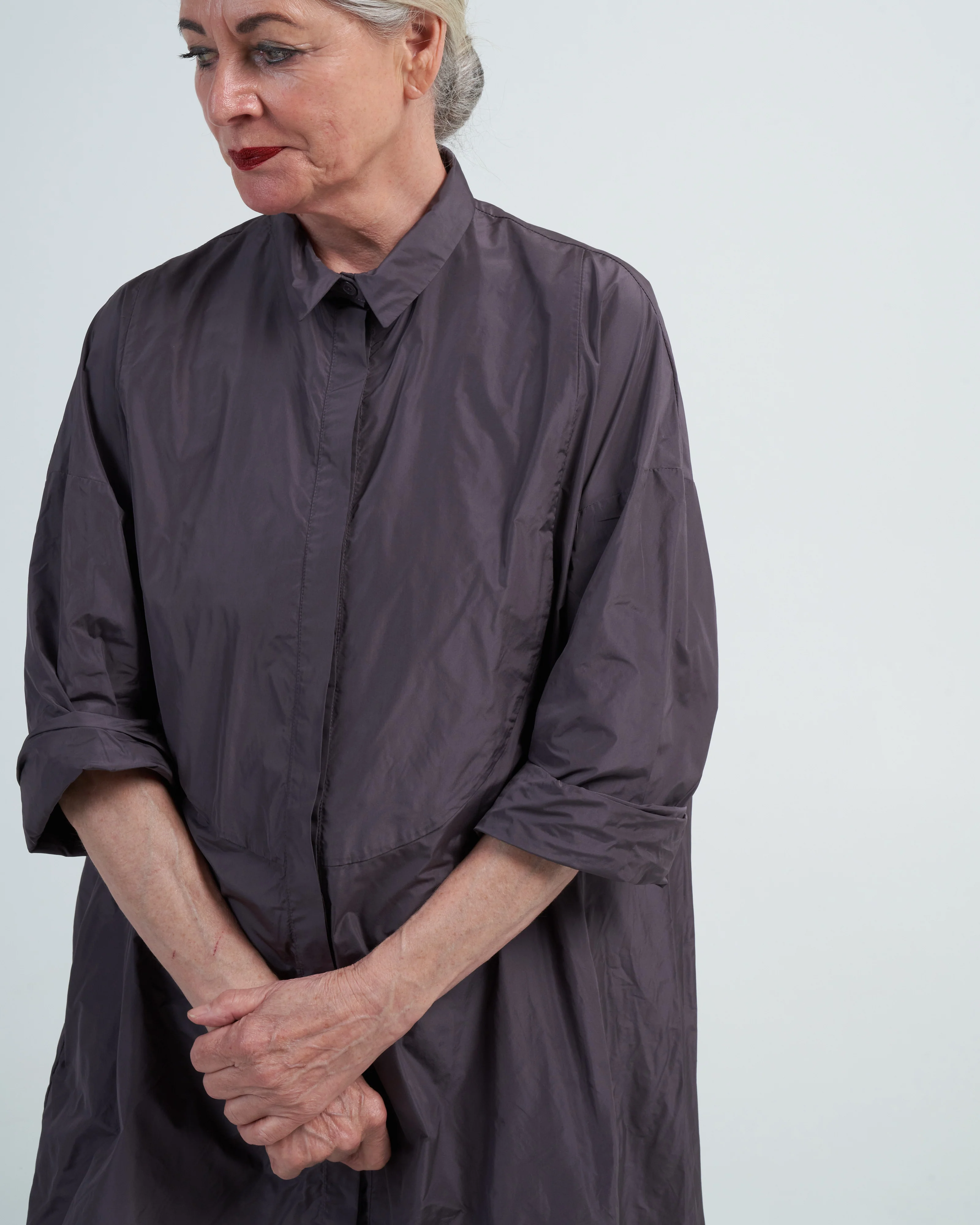 blouse loose - dark mauve - Image 5