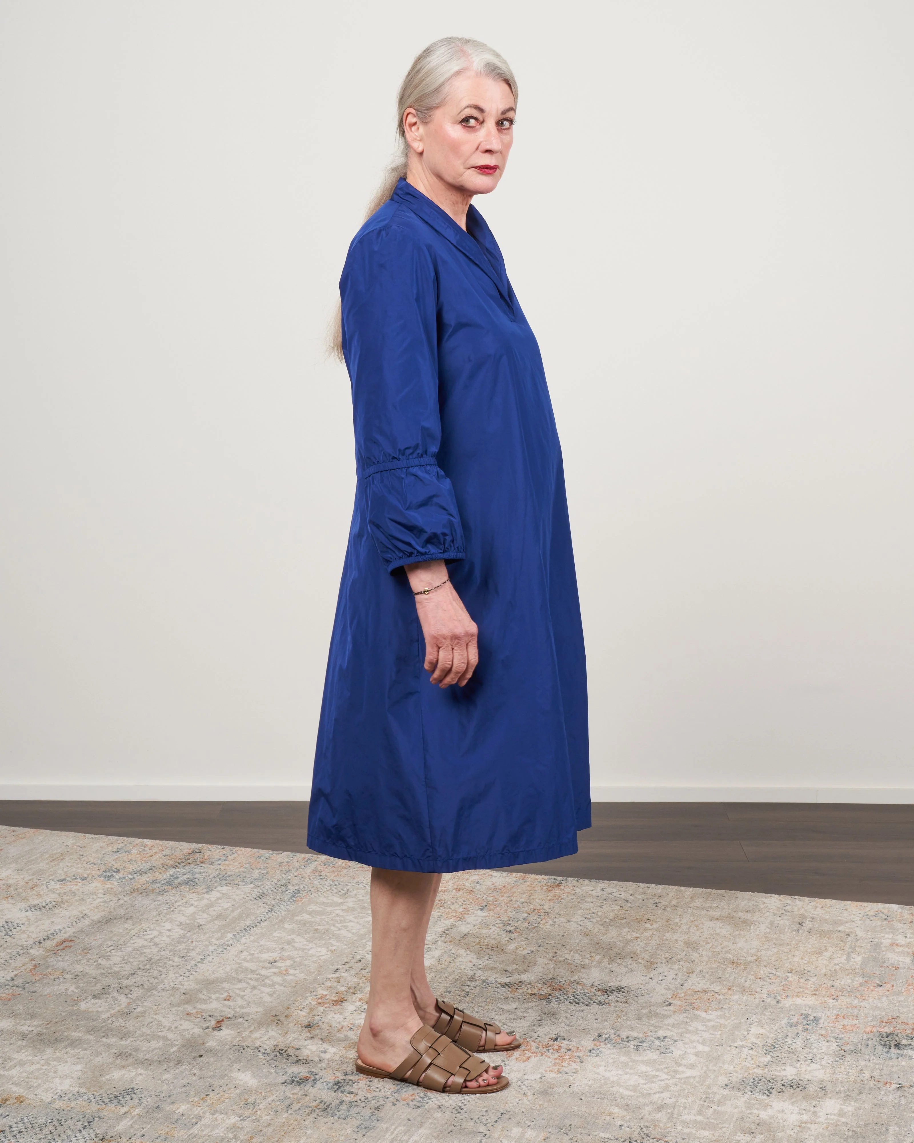 easy dress with sleeve detail - royal blue - Image 2