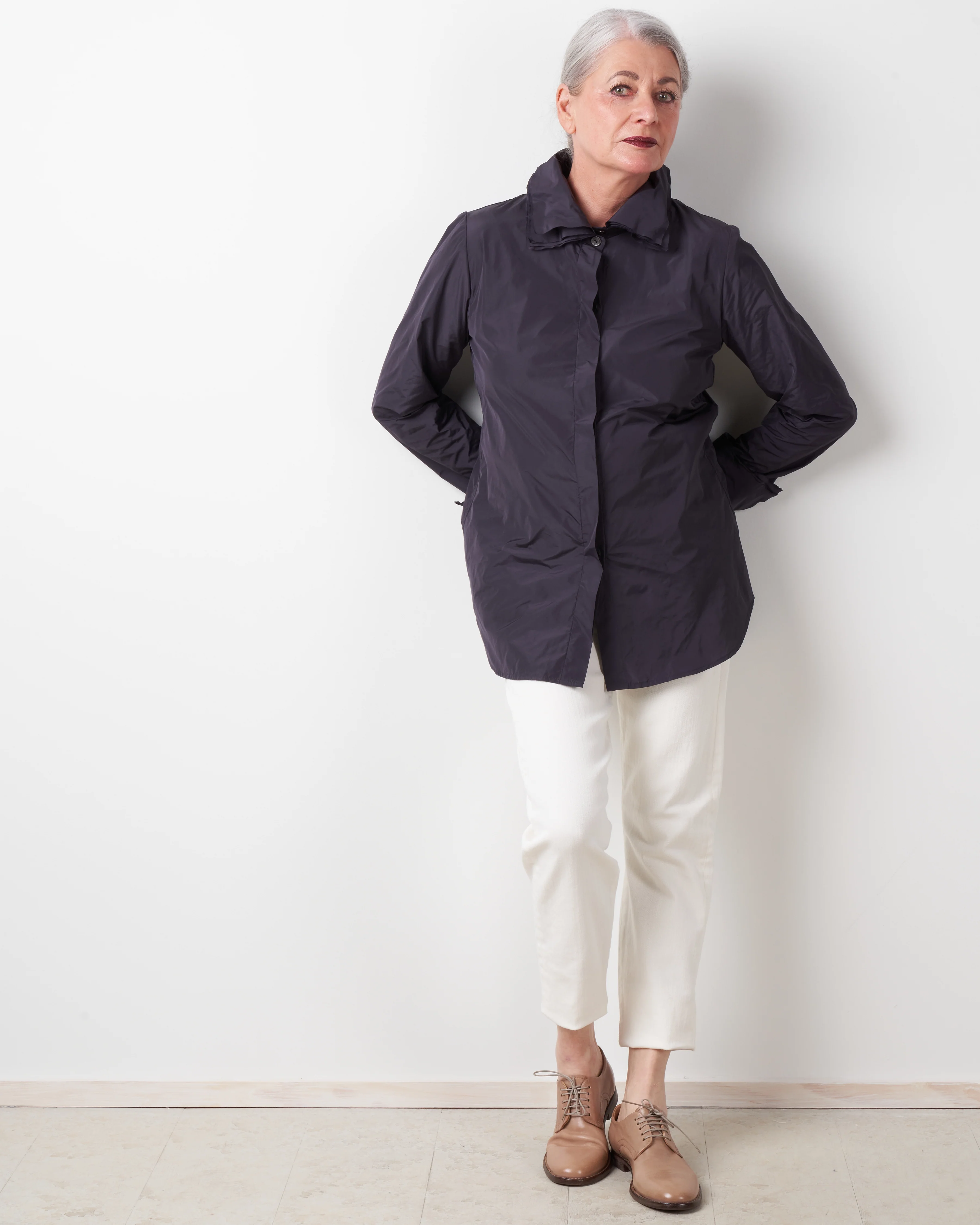 multi collar blouse - plum - Image 4