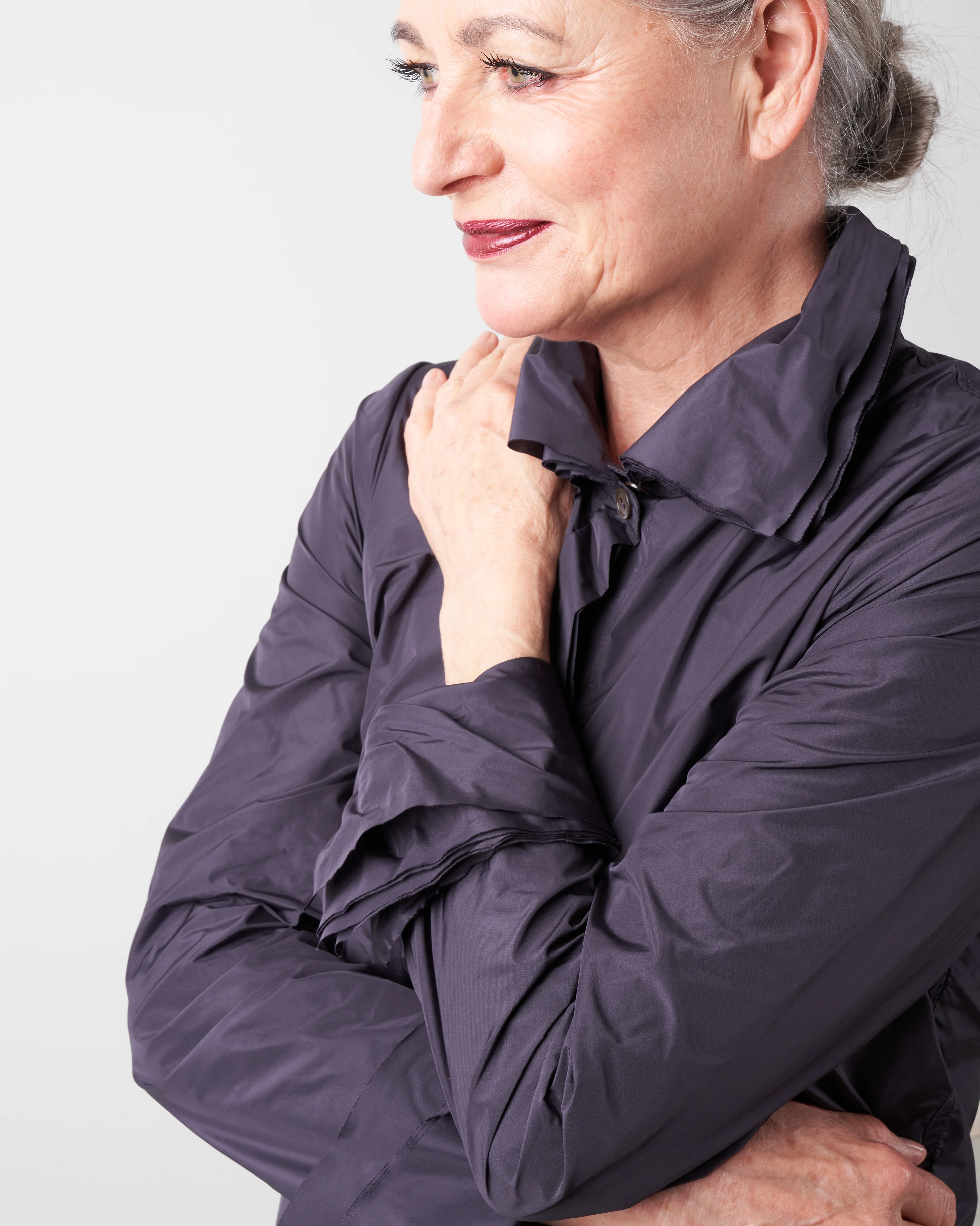 multi collar blouse - plum - Image 5