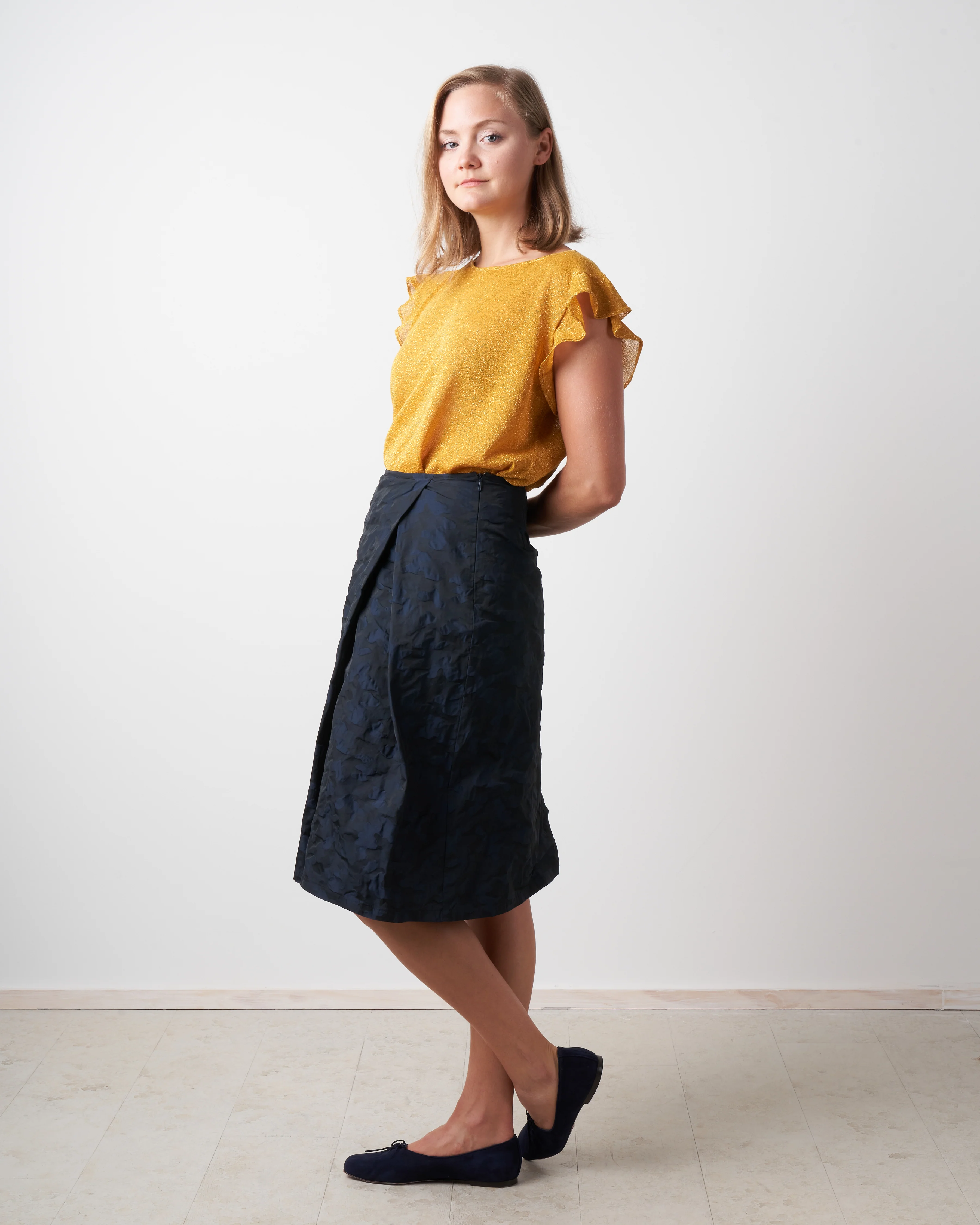 rock falte skirt - blue black - Image 2