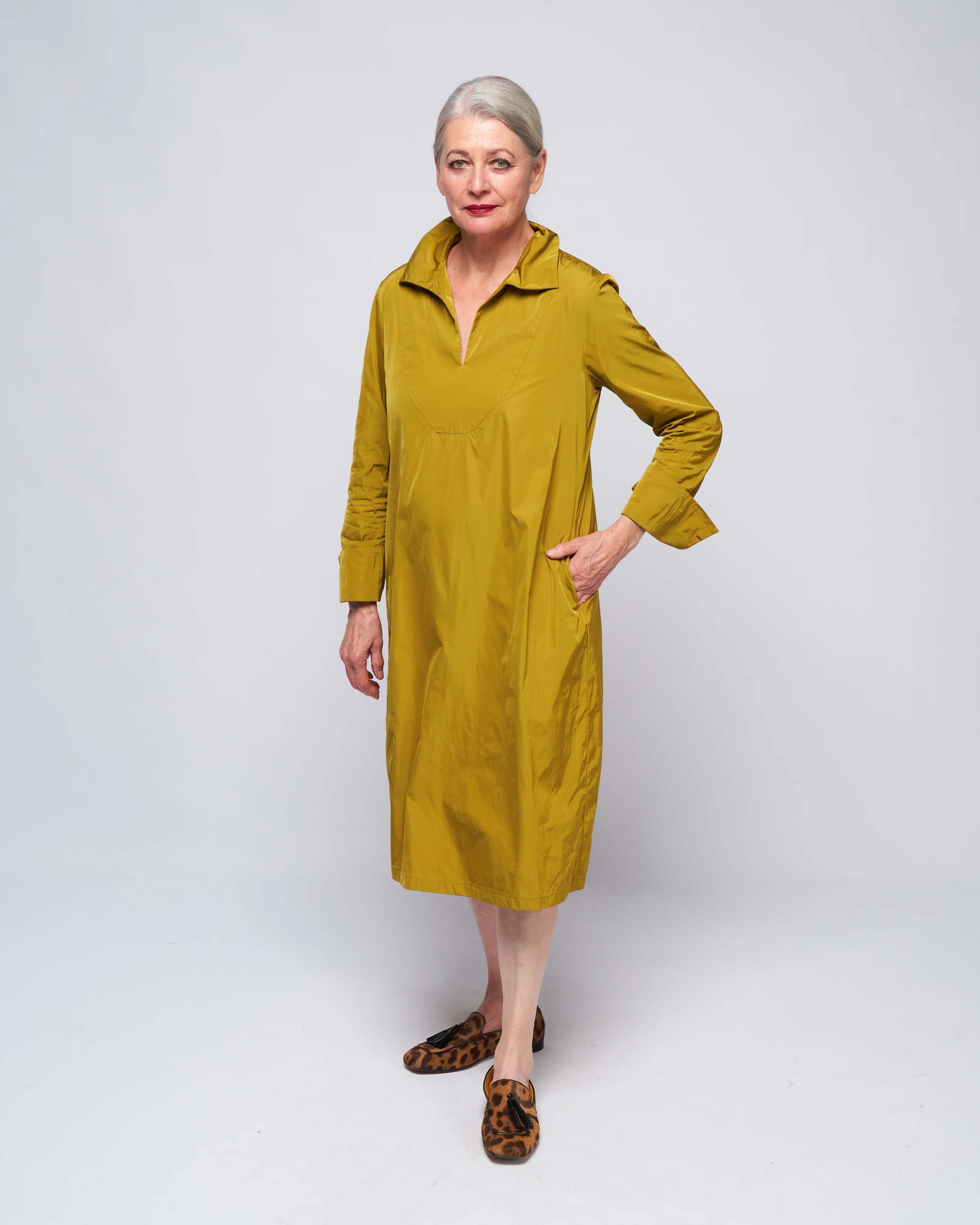 shirt dress - dijon