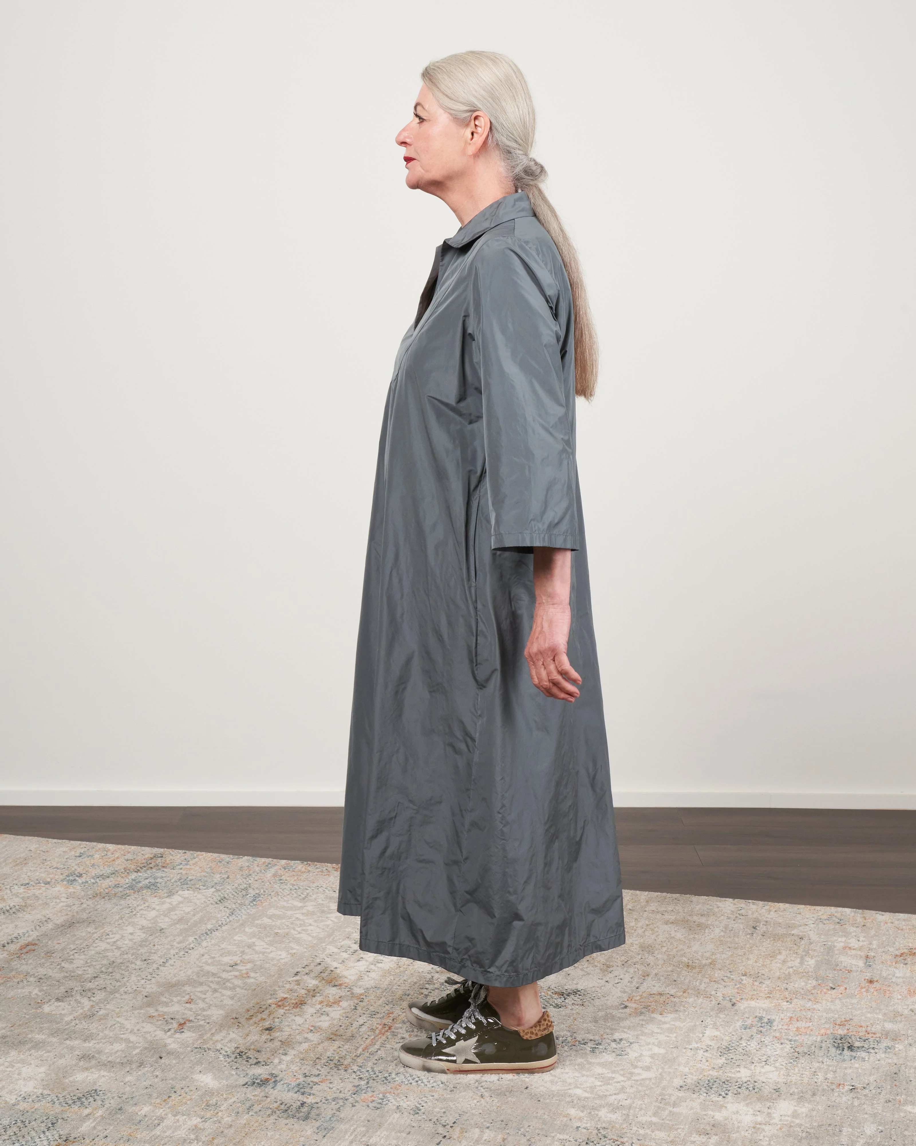 taft dress with polo collar elbow sleeve - asparago - Image 2