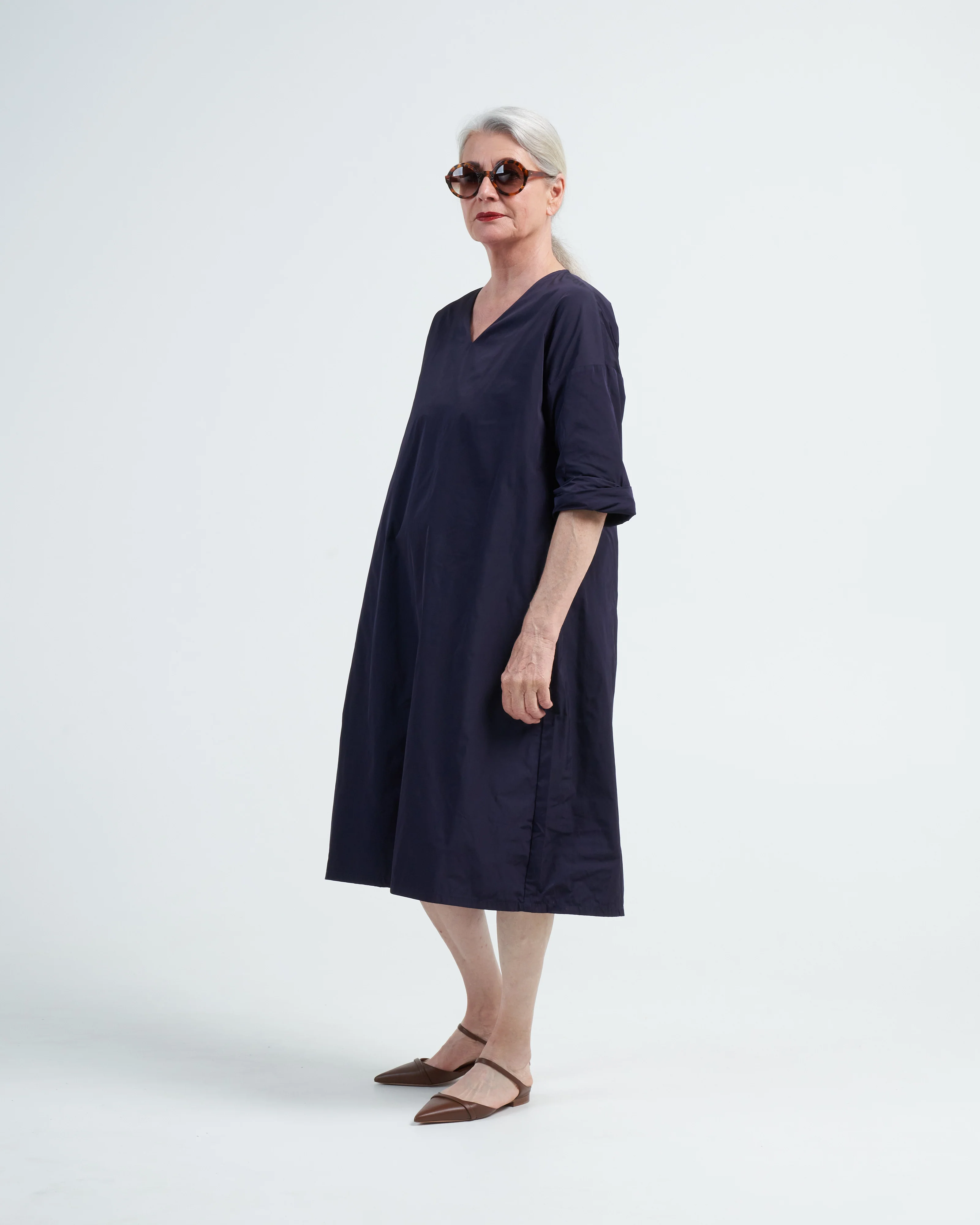 v neck shirt dress - blackberry - Image 3