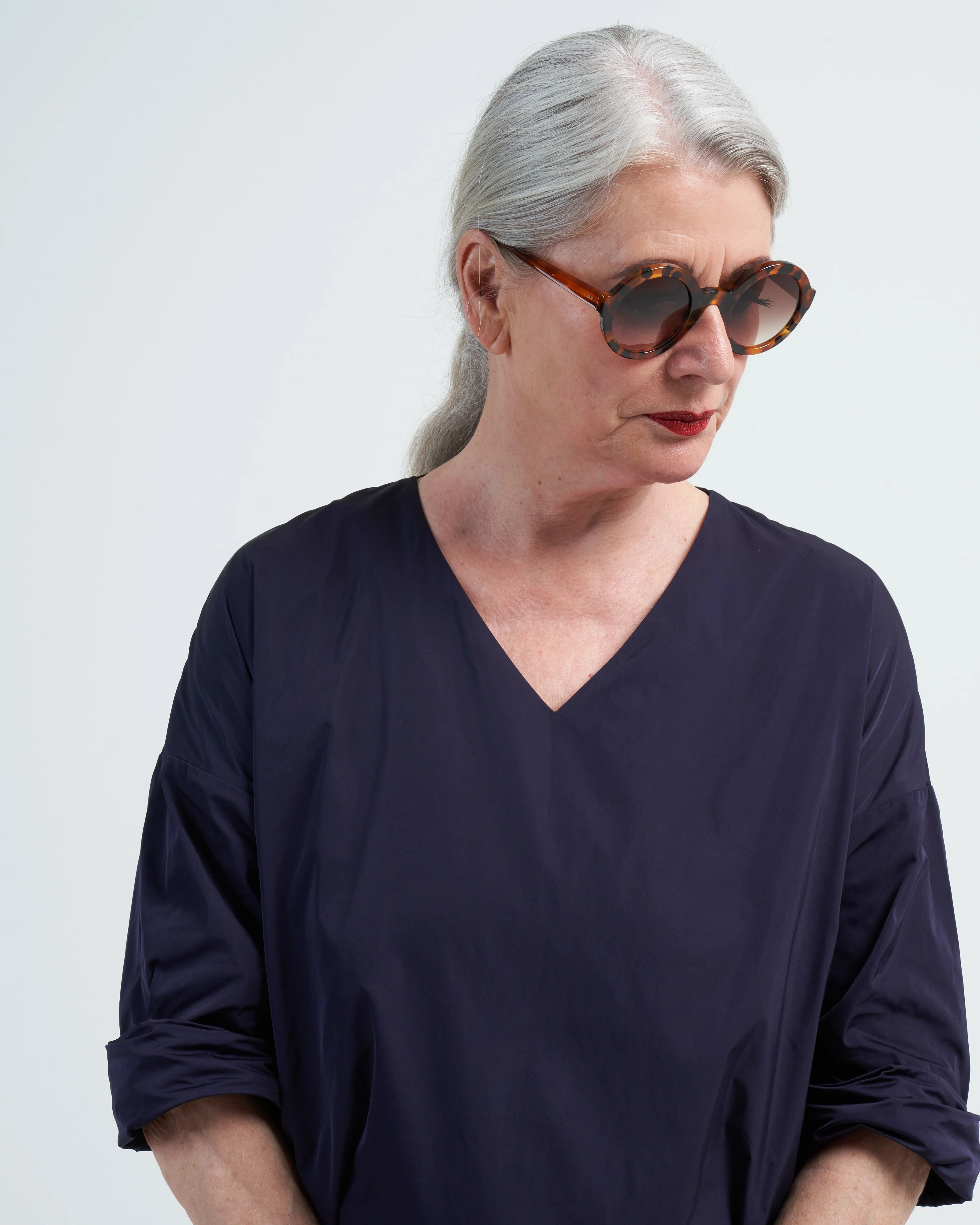 v neck shirt dress - blackberry - Image 5