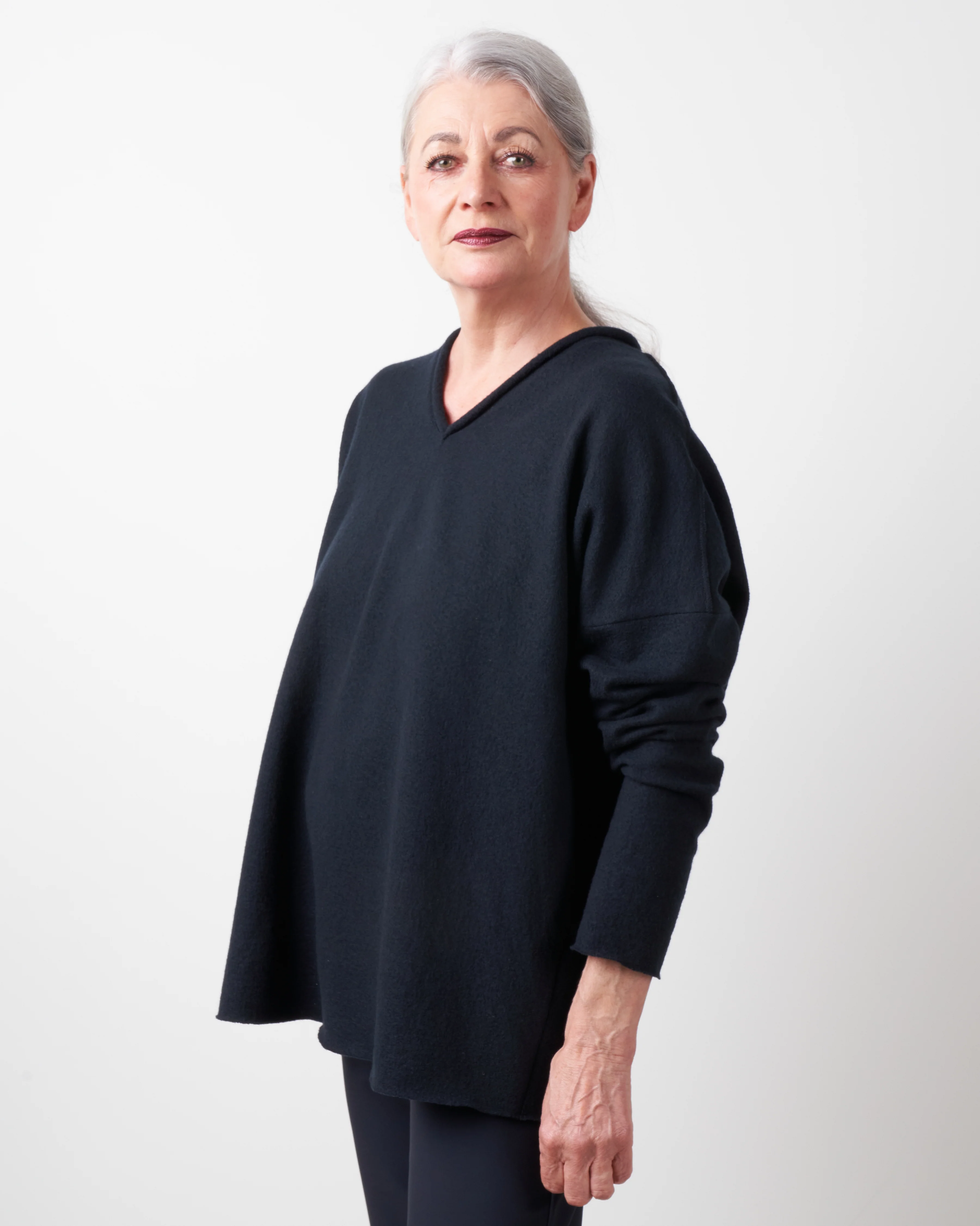 wool v-neck - night - Image 2