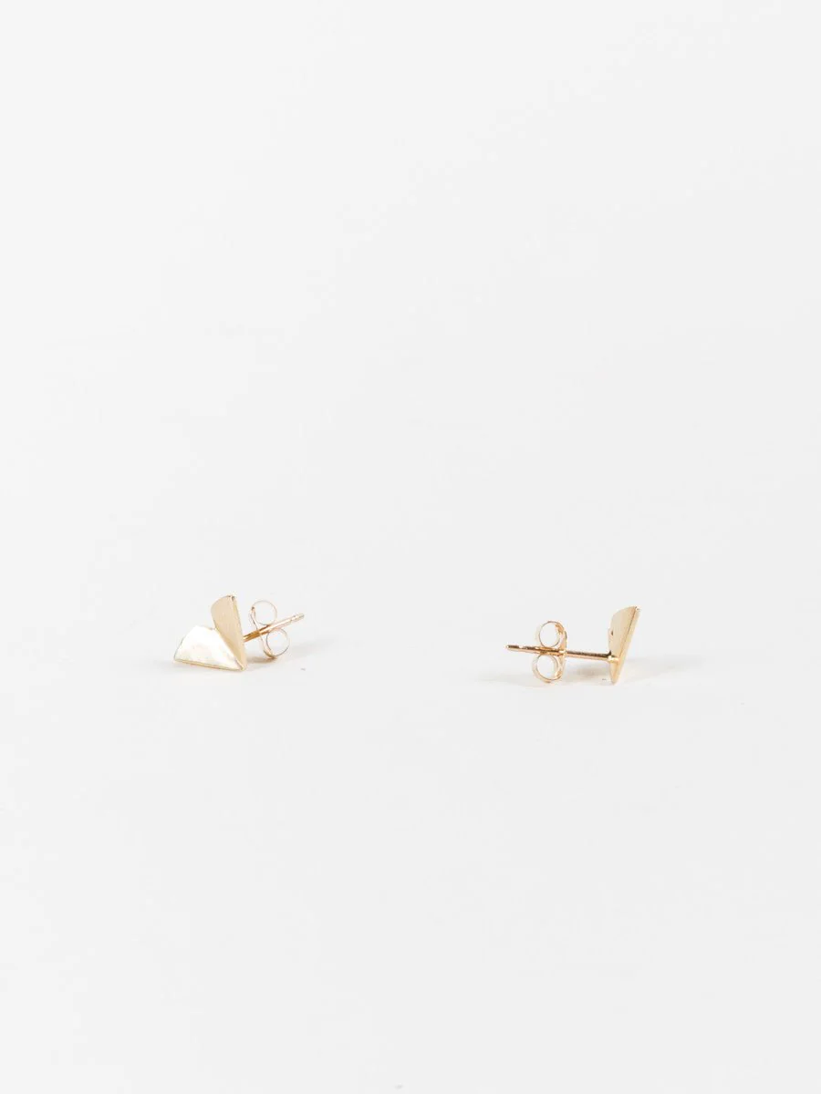 origami stud earrings - 14k - Image 3