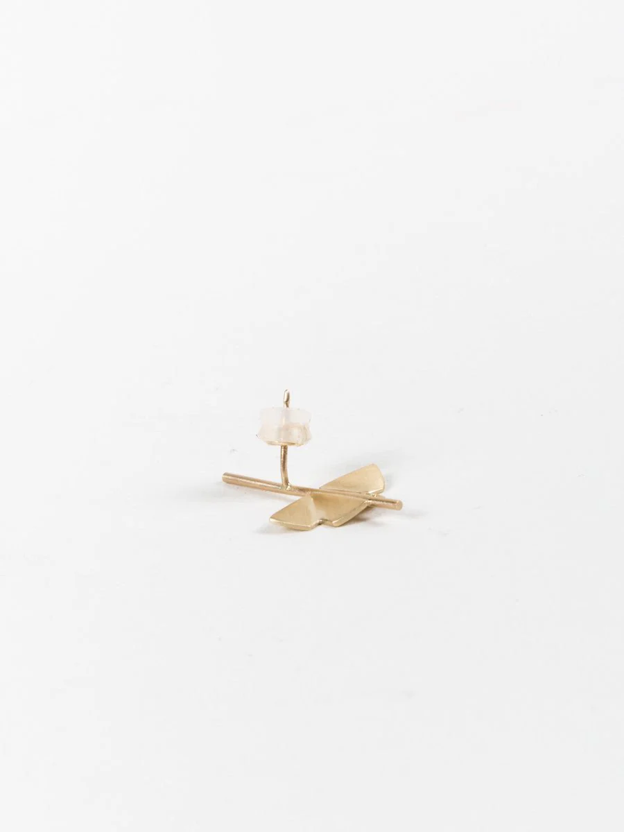 lotus stud earring - 14k - Image 3