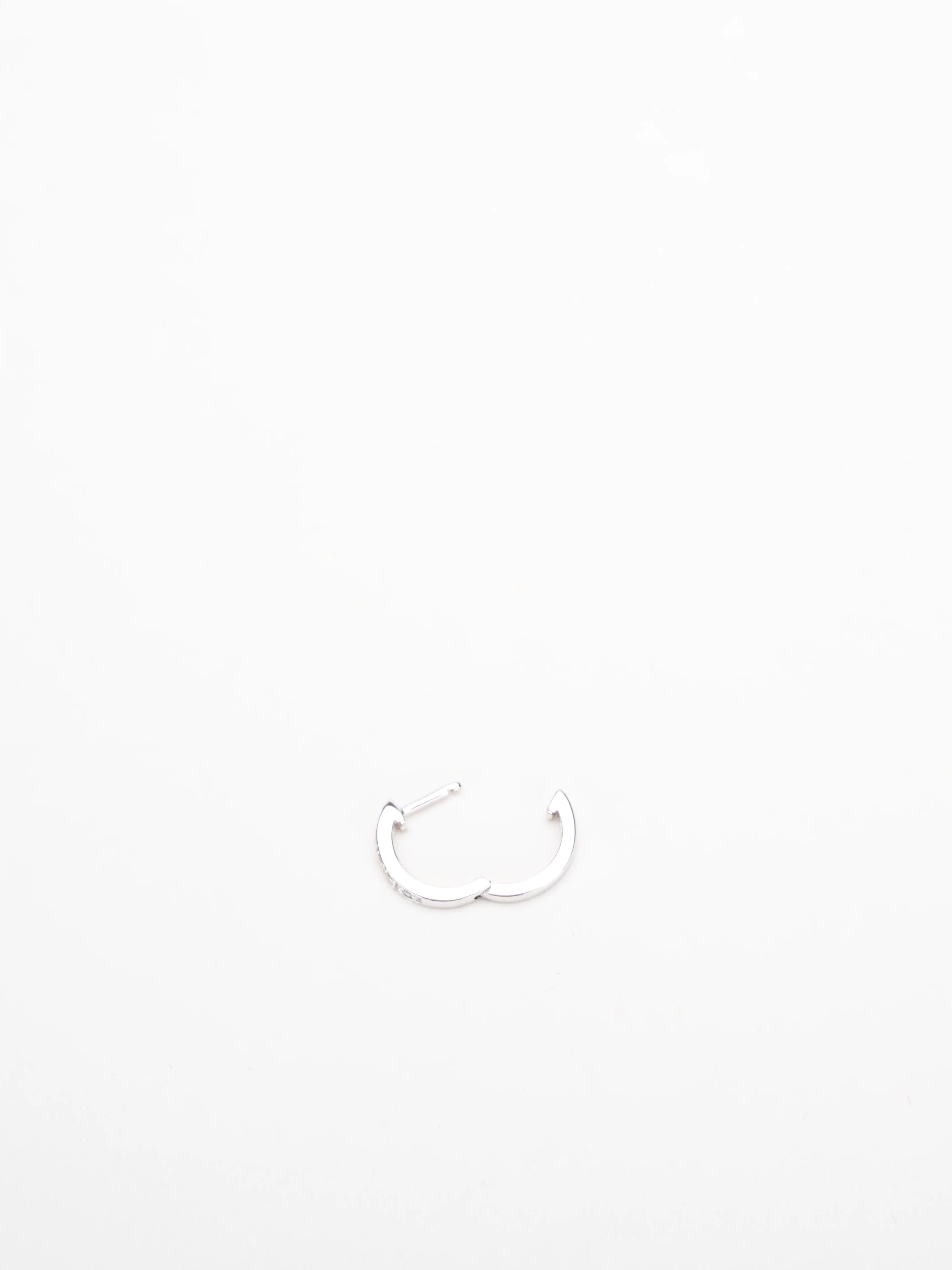 mini white gold hoop single - Image 2