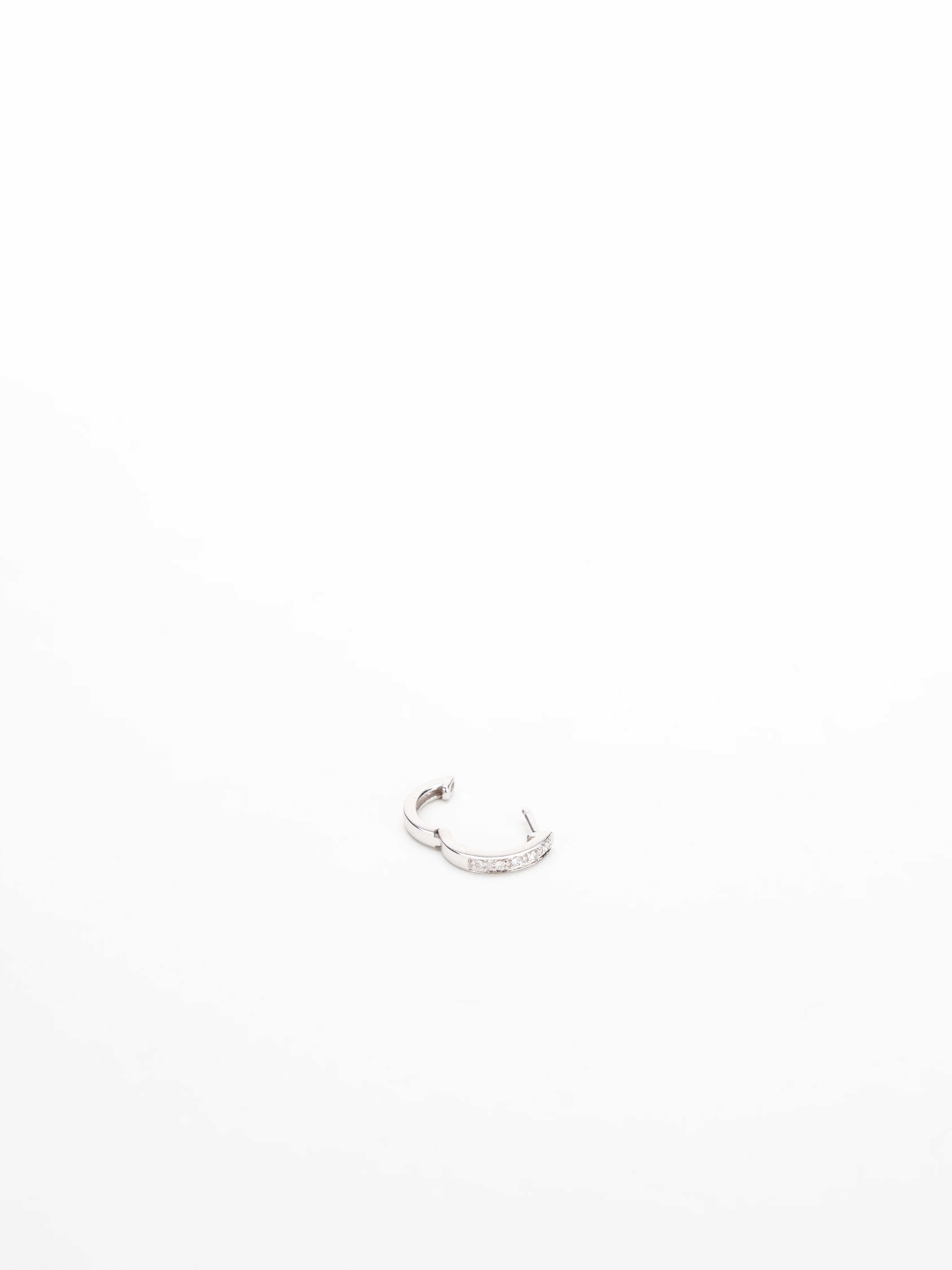mini white gold hoop single - Image 3