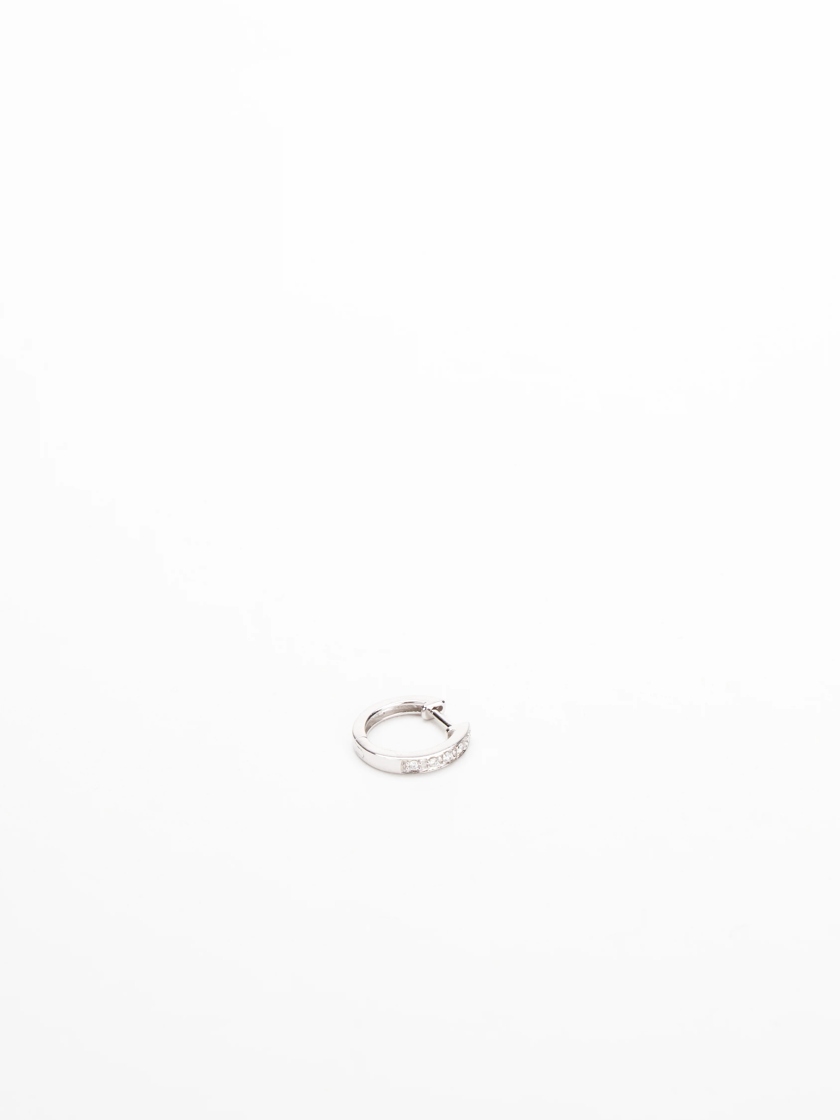 mini white gold hoop single - Image 4