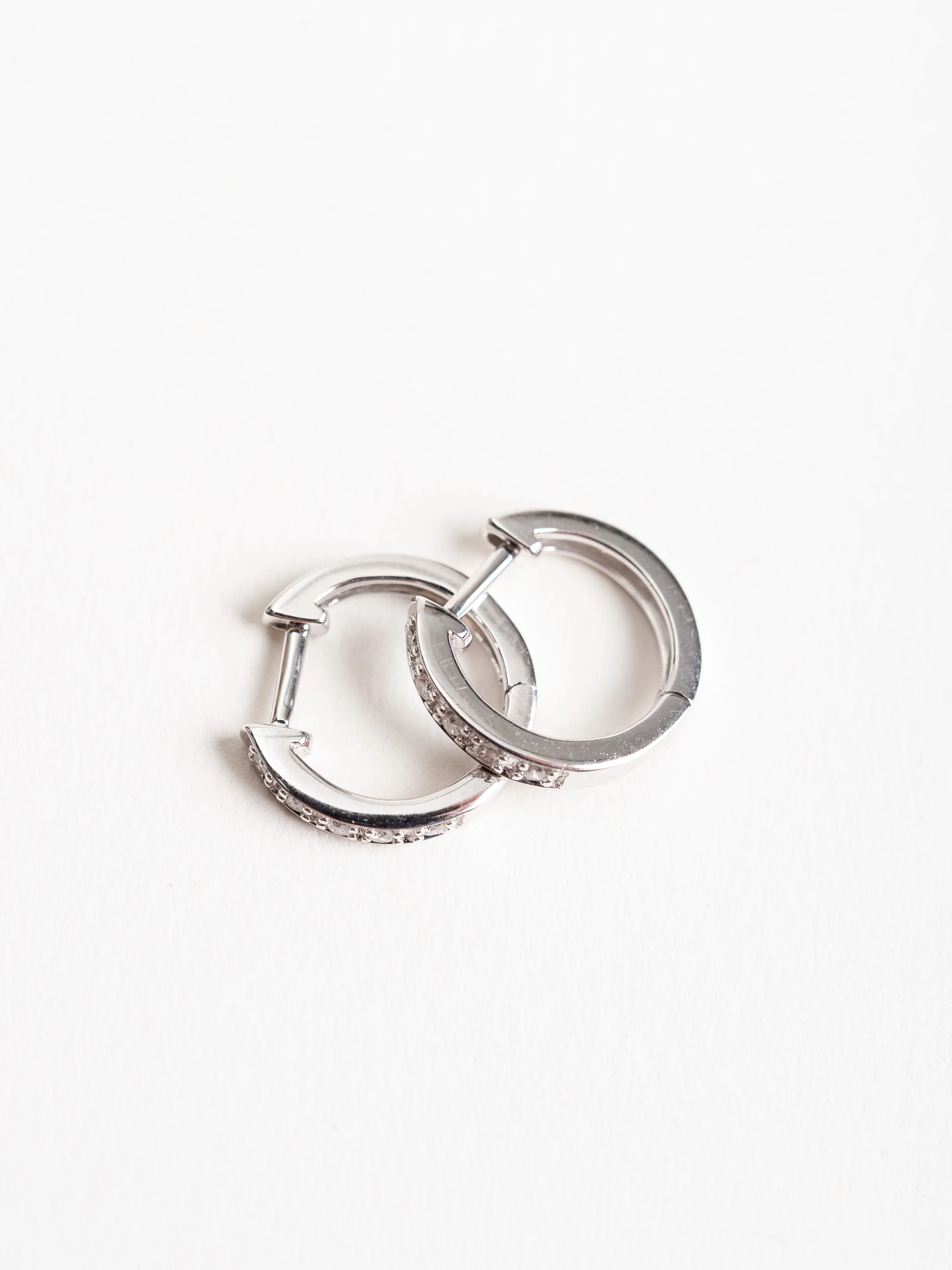 mini white gold hoop - Image 3