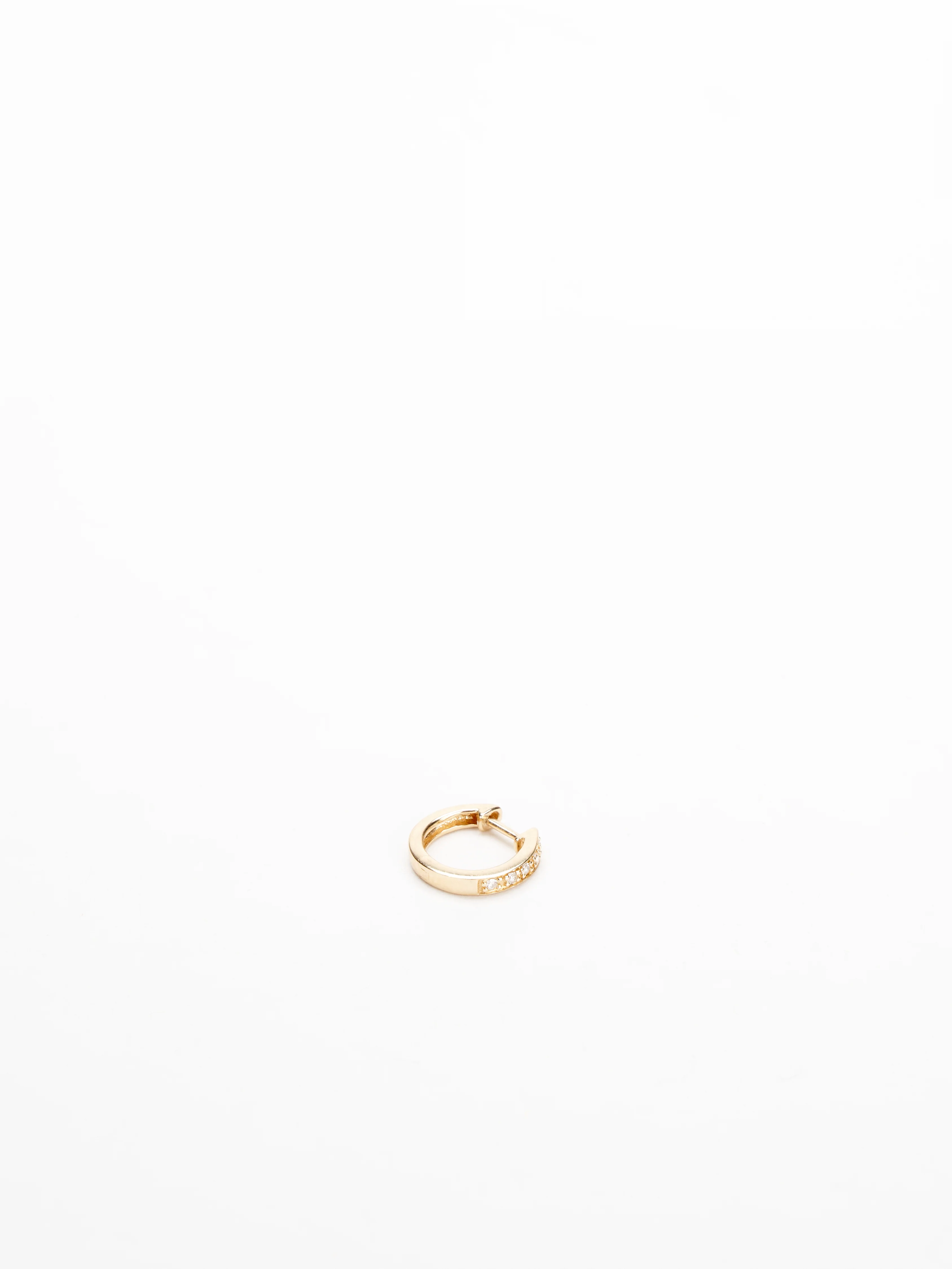 mini yellow gold hoop single - Image 4