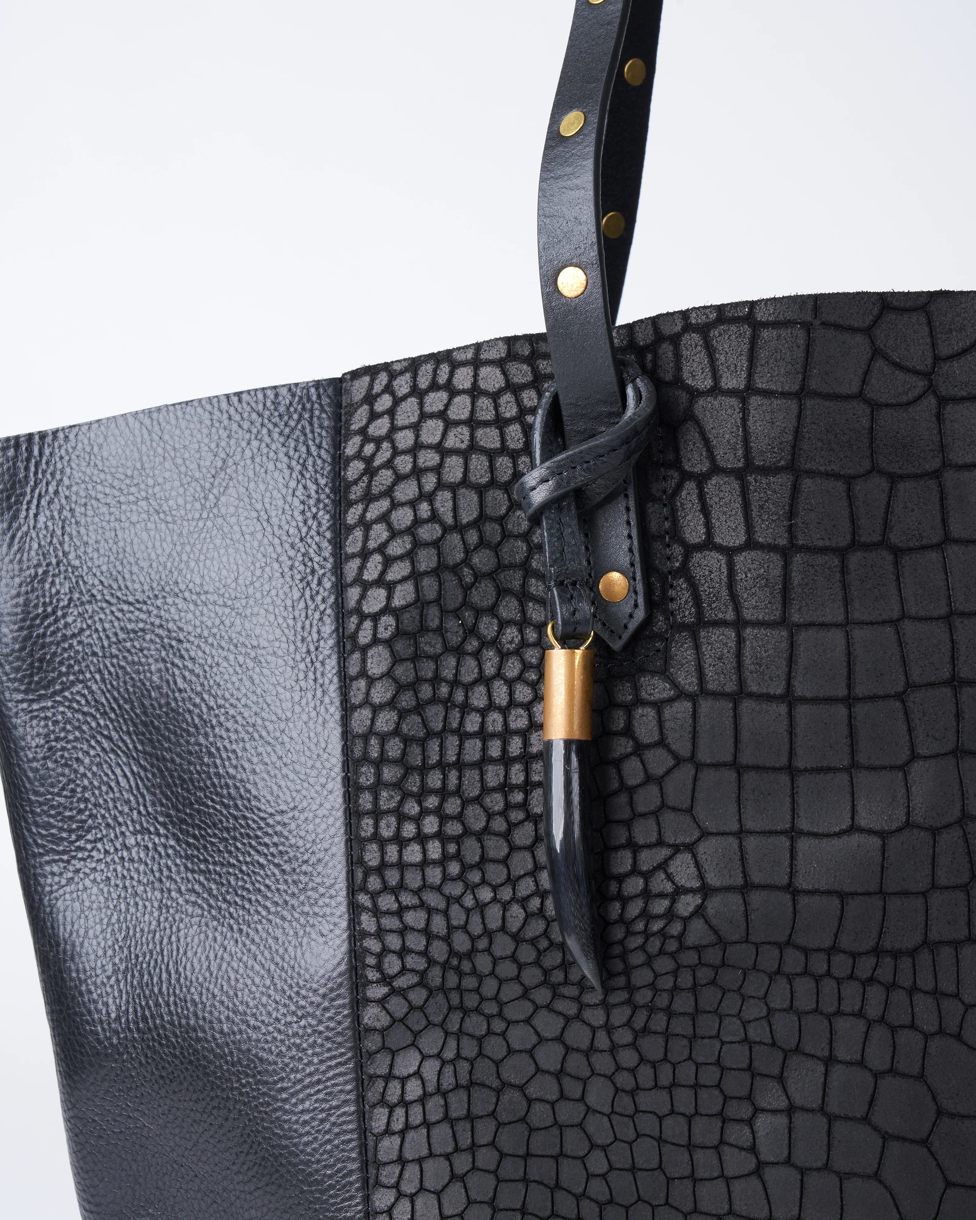 black croco tote - black - Image 3