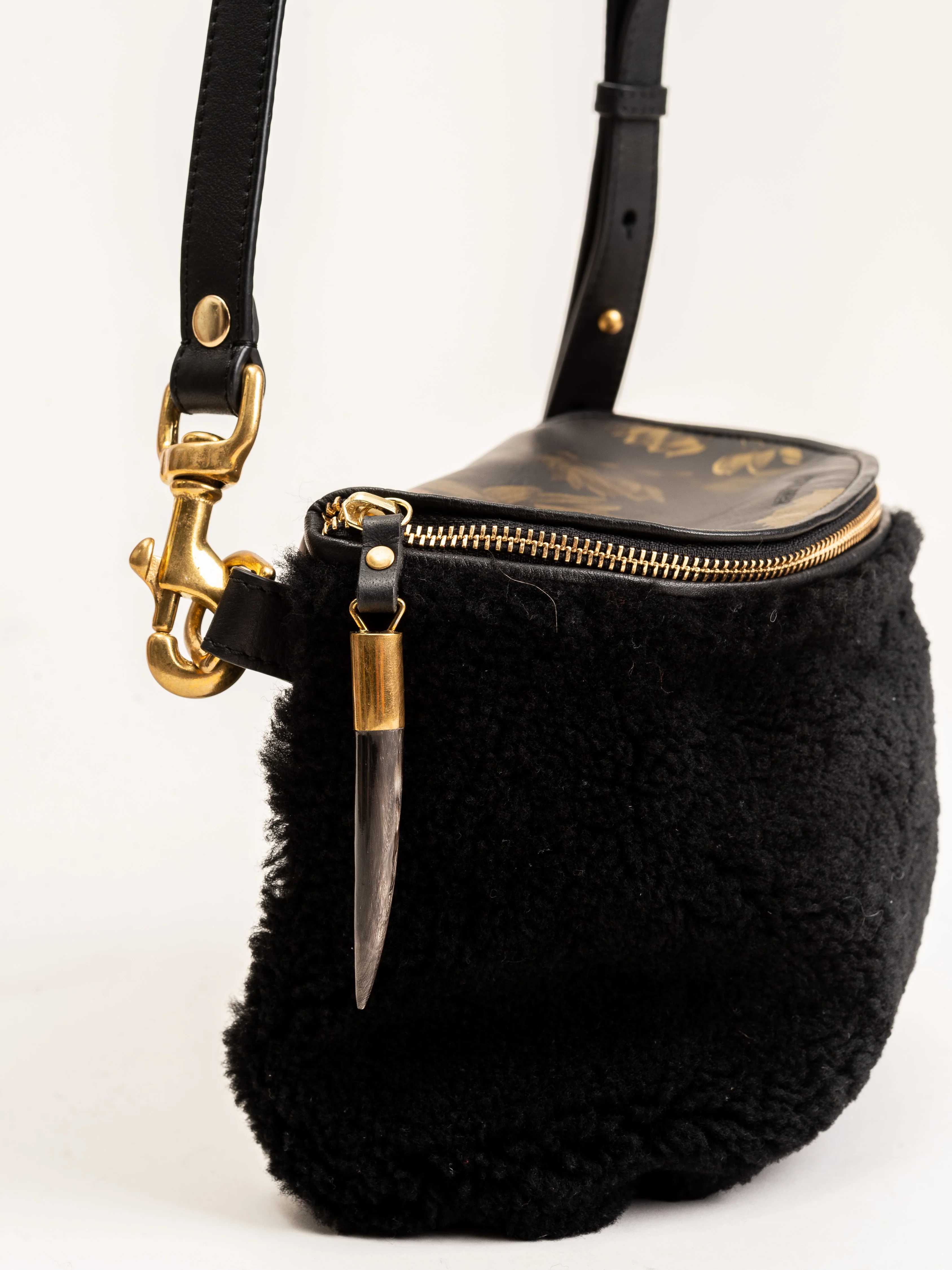 mini windbourne bag - shearling black peony - Image 4