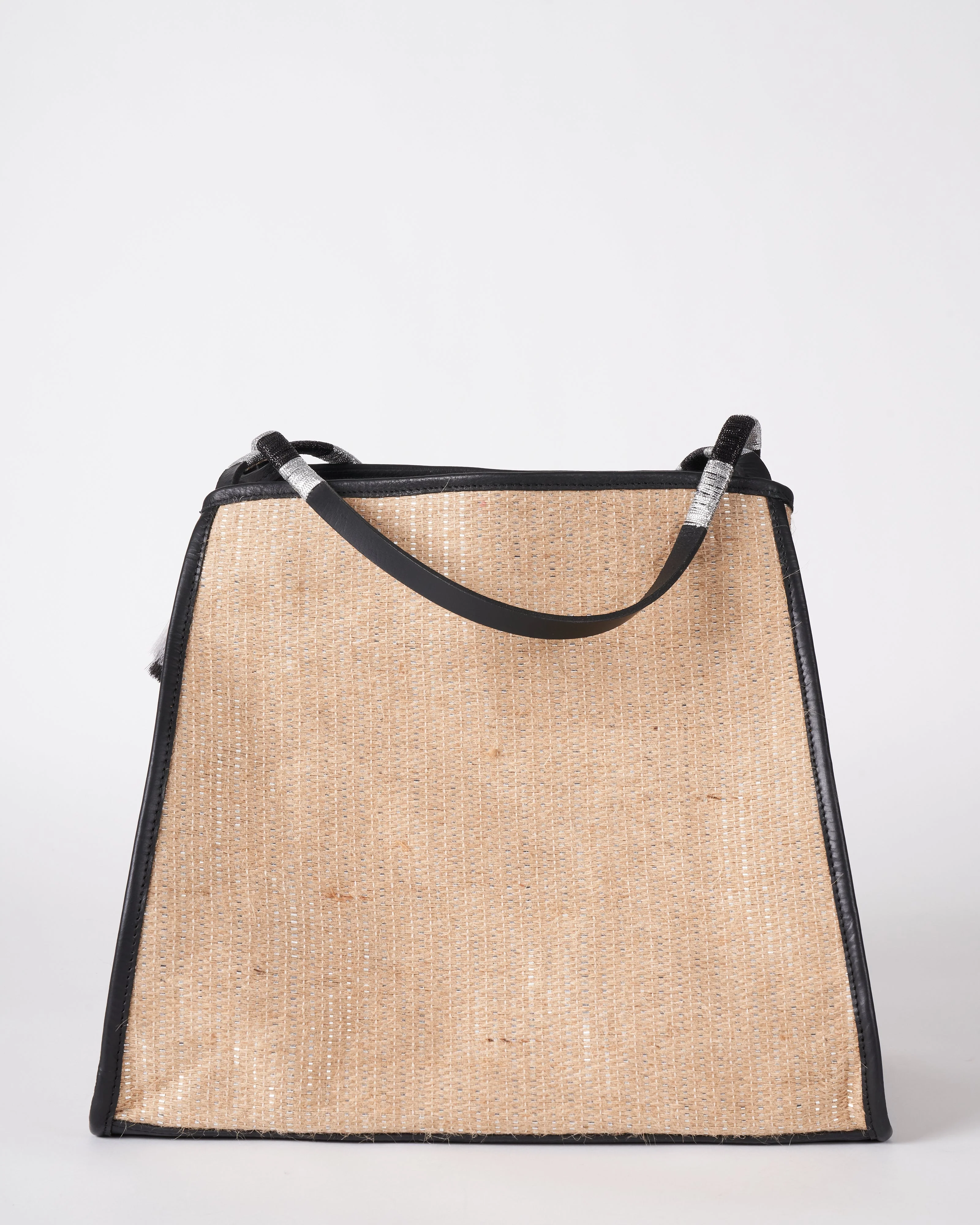 metallic jute taunton tote - natural blk - Image 2