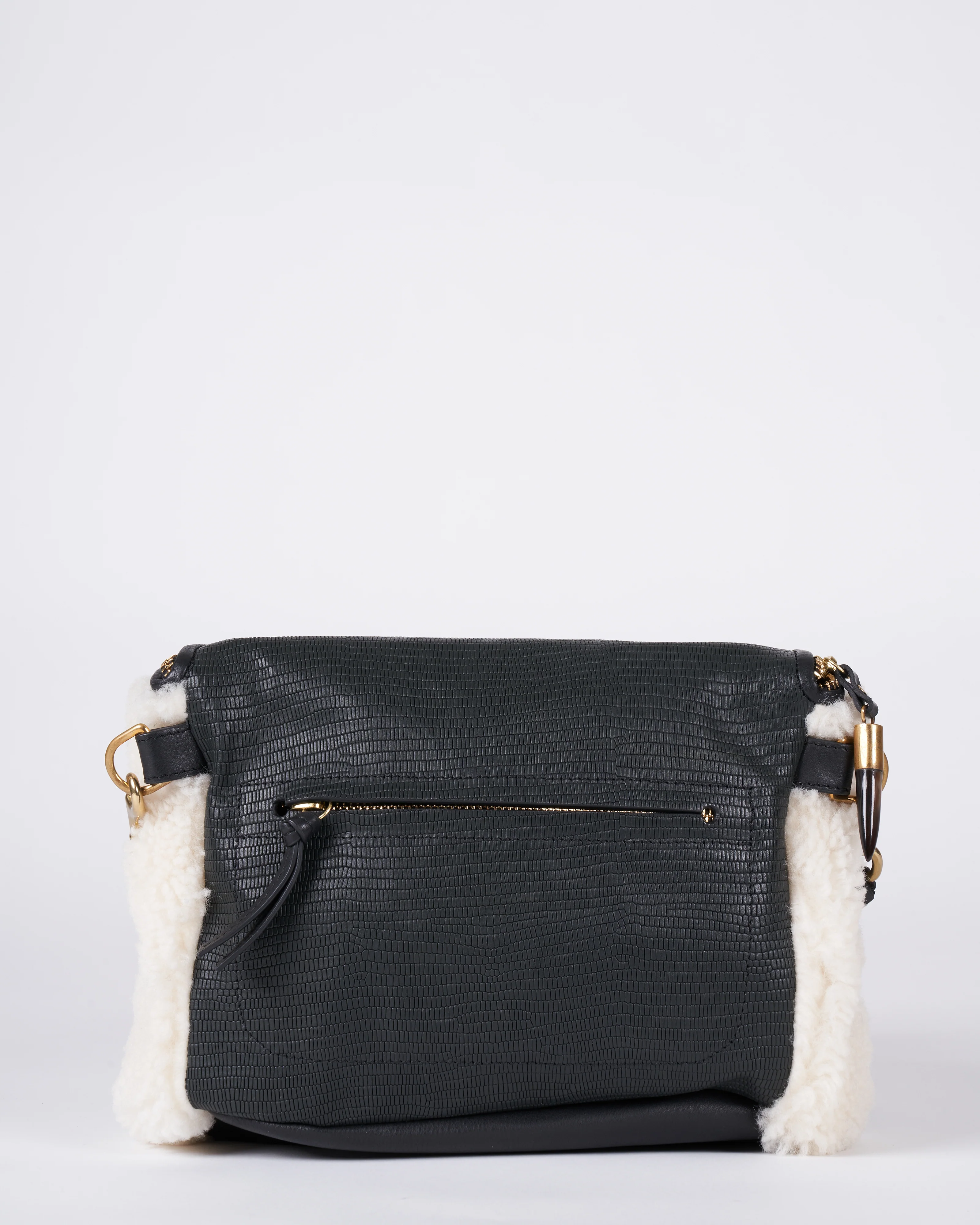 mini crock and natural shearling mini windbourne - black olive/natural - Image 2