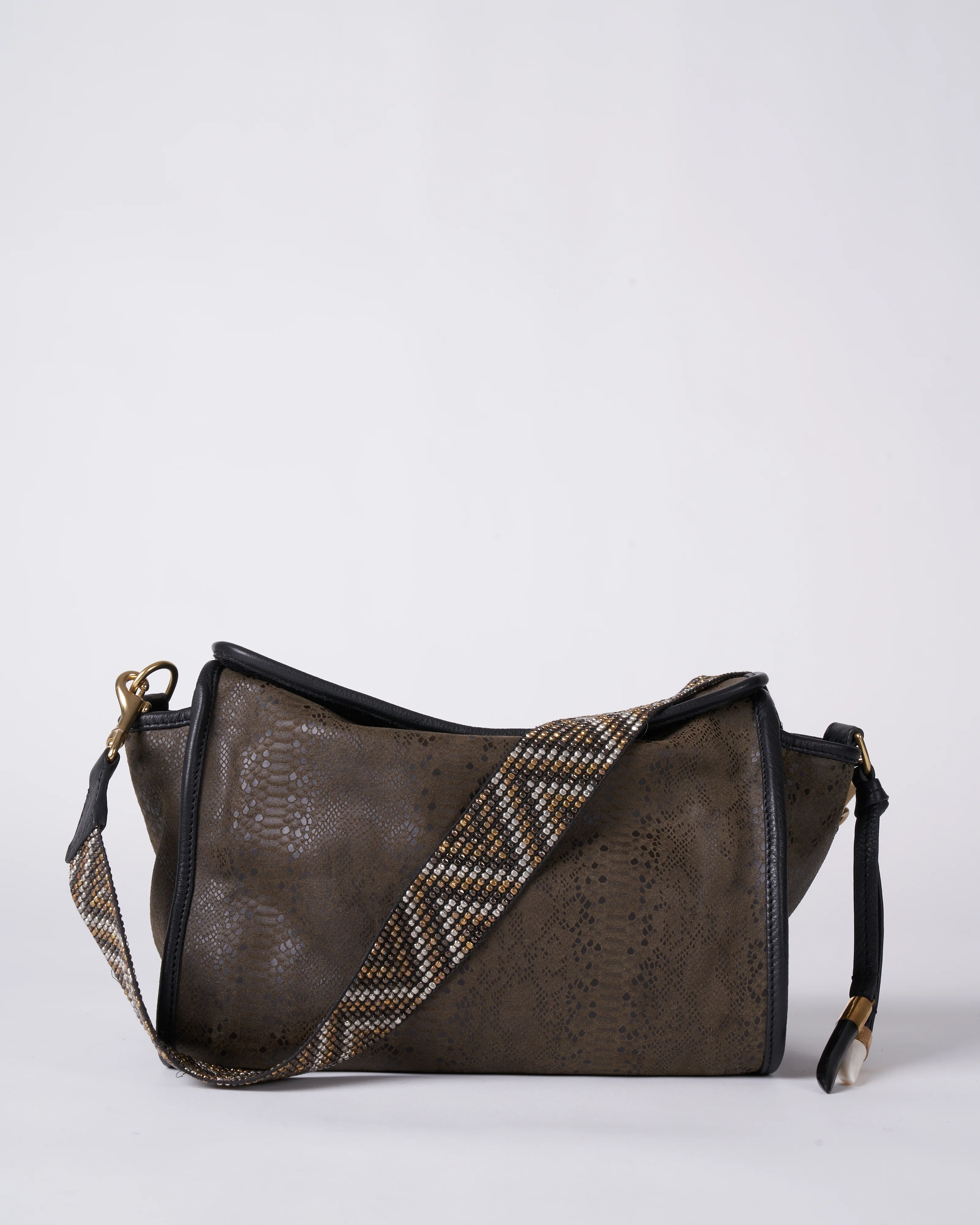 olive python ella bag - olive